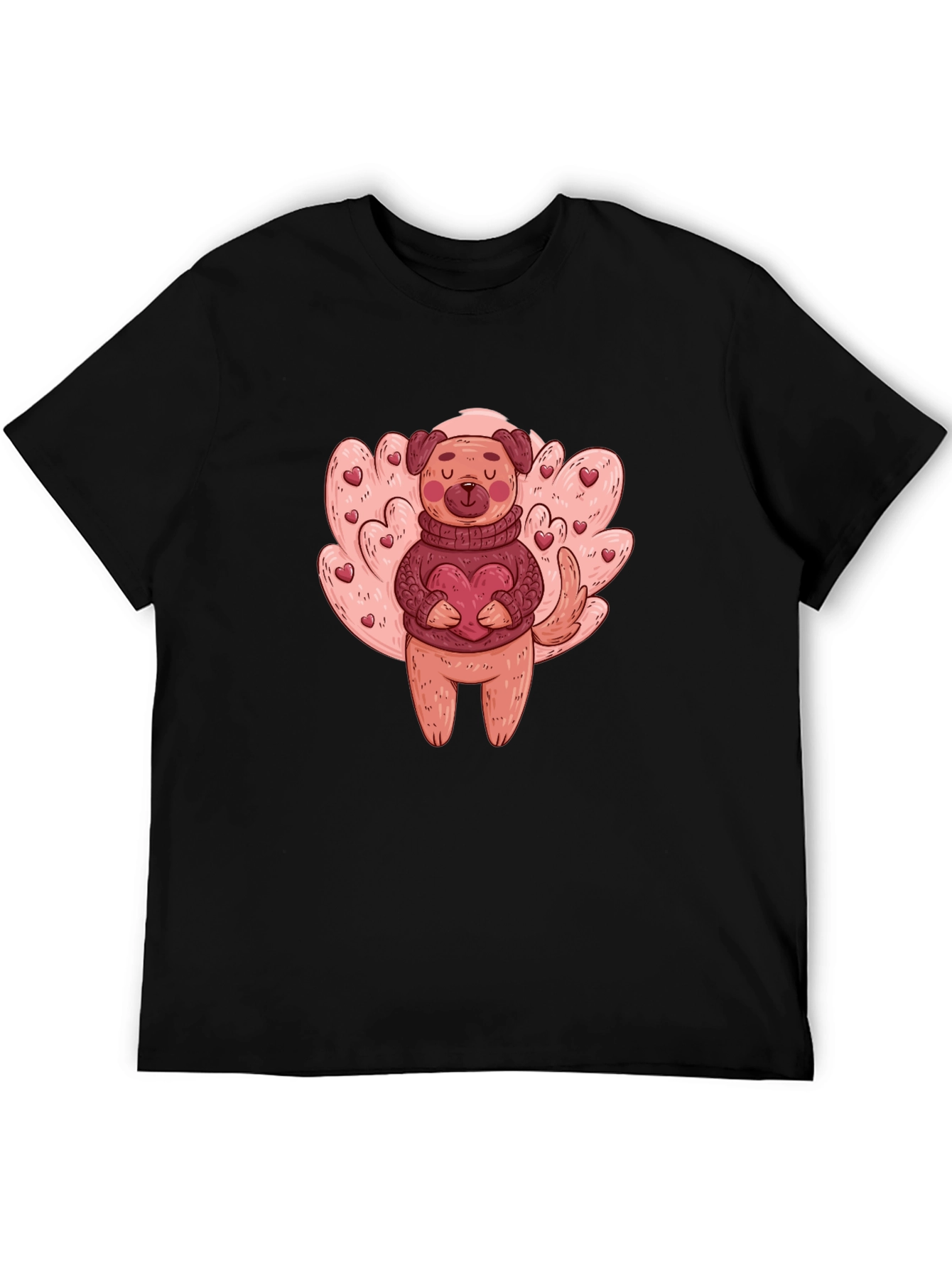 Dog Holding Heart Graphic T-Shirt