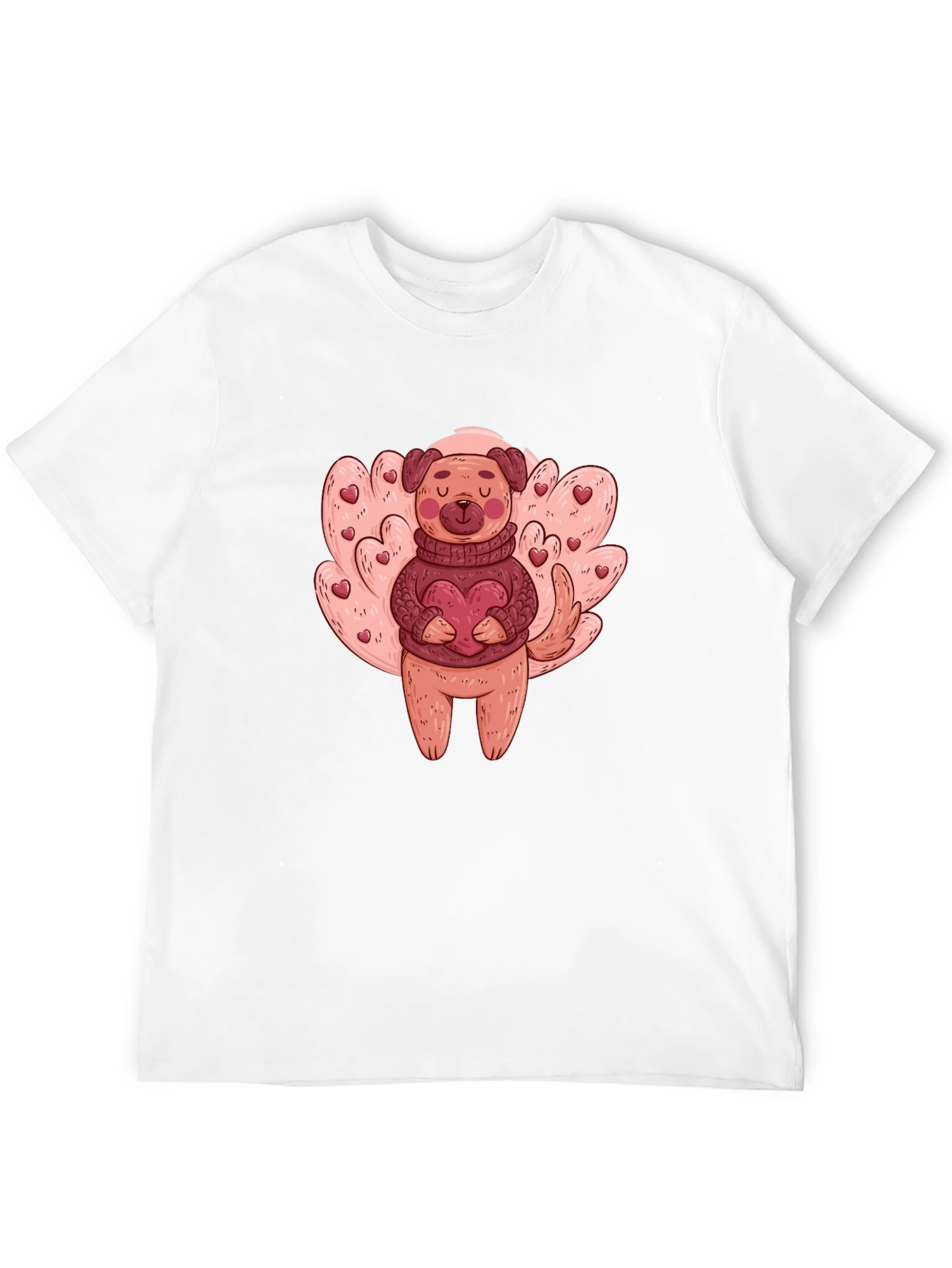 Dog Holding Heart Graphic T-Shirt