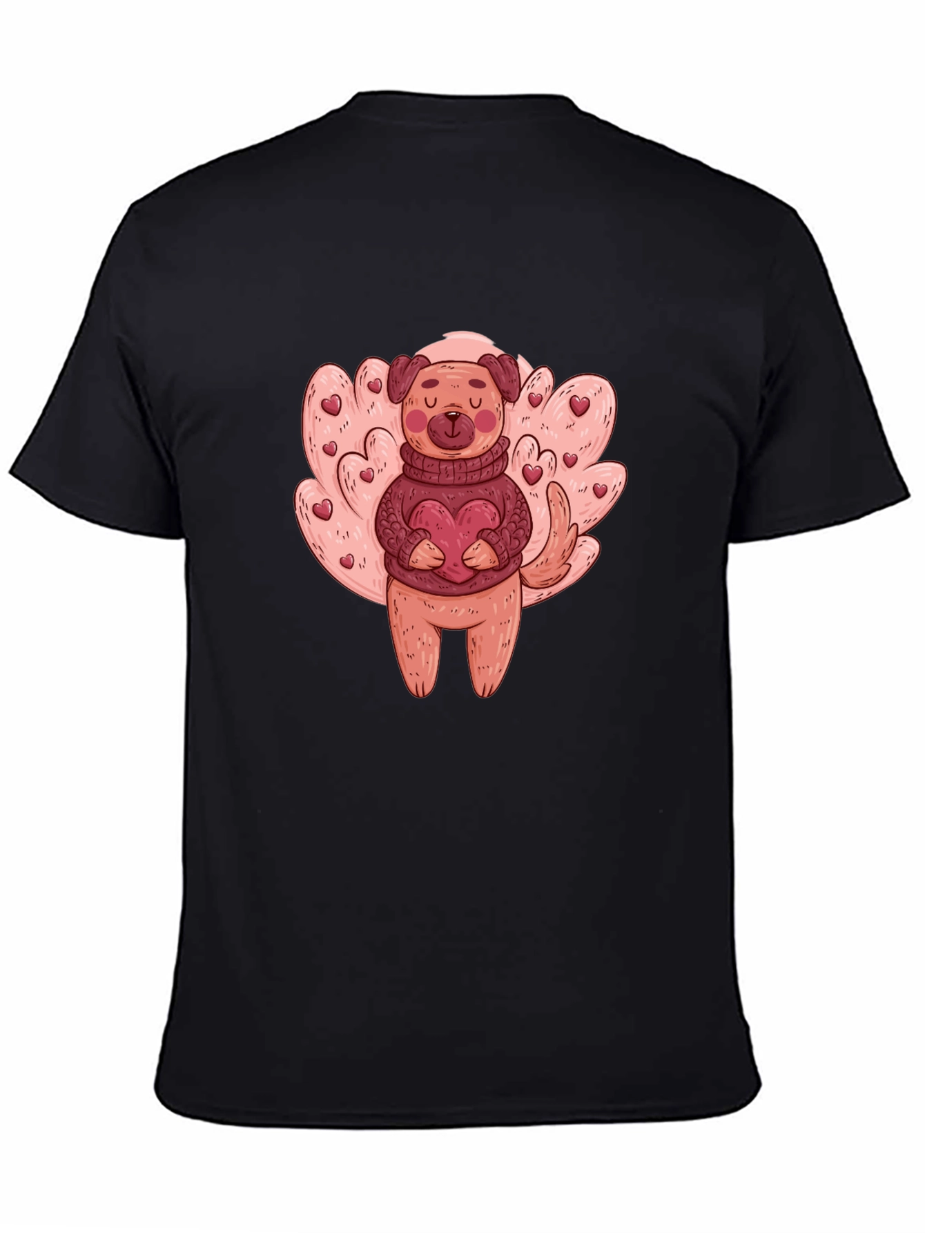 Dog Holding Heart Graphic T-Shirt