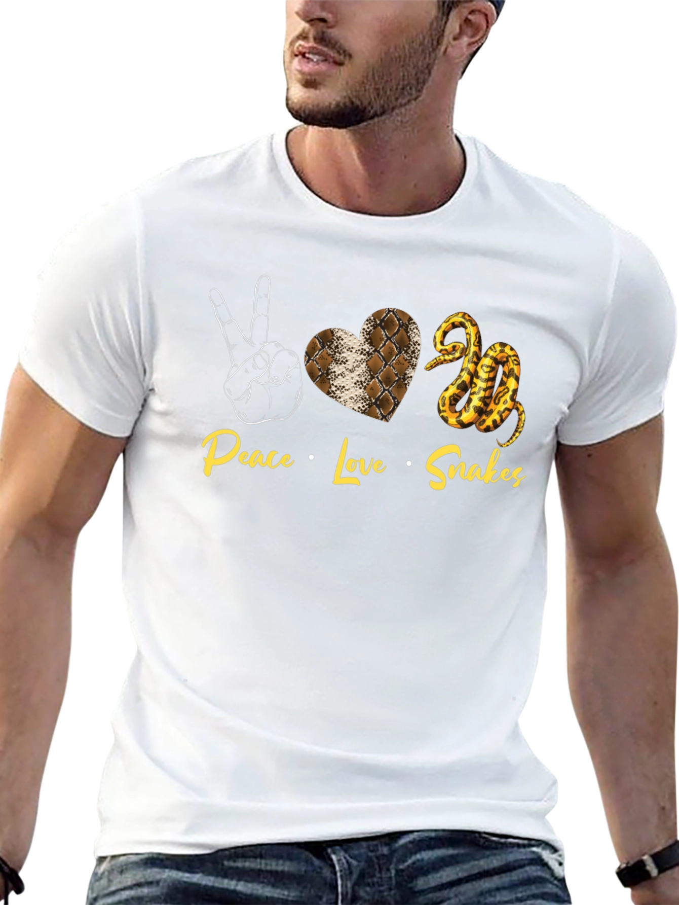 Peace Love Snakes T-Shirt Snake Graphic Tee