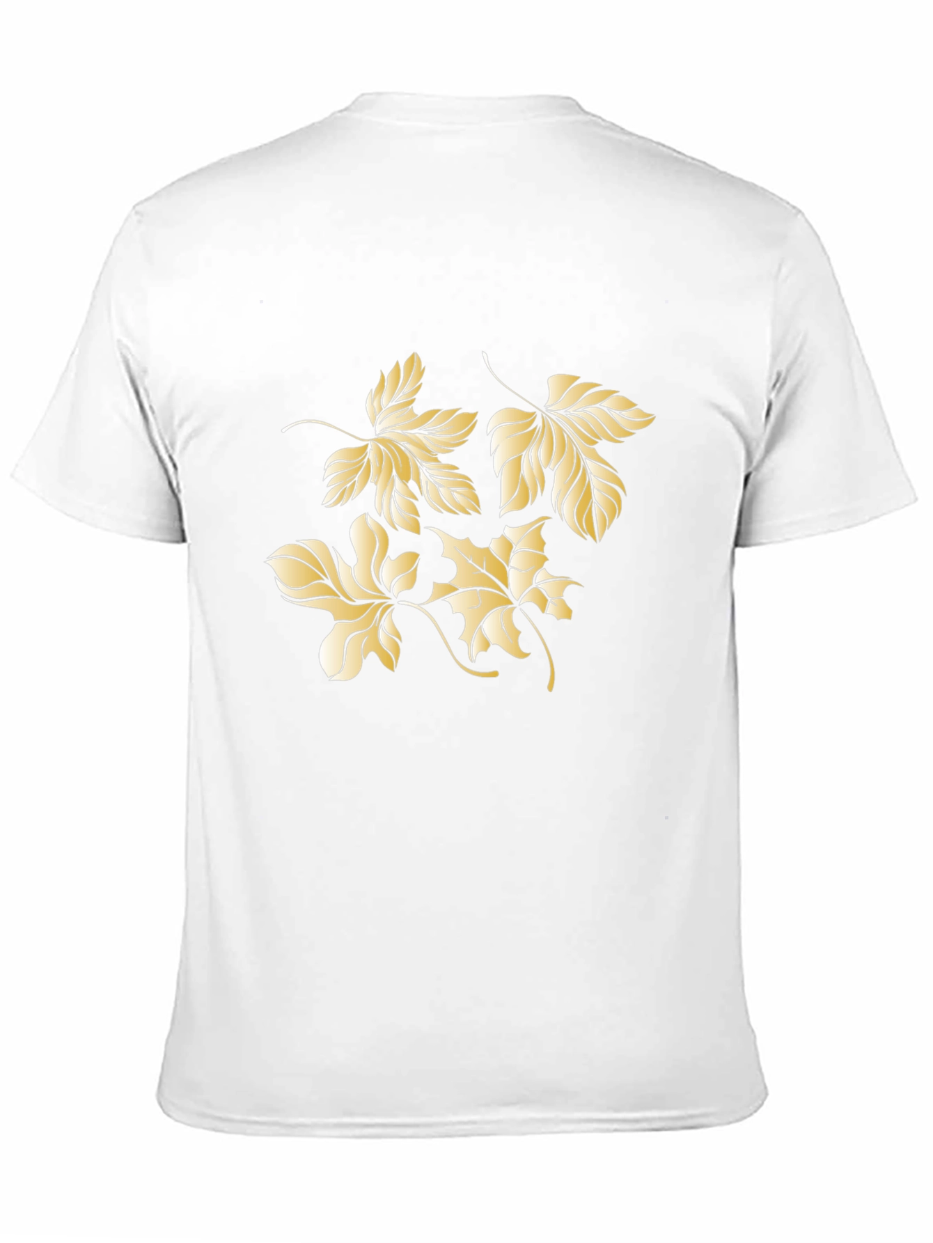 Mens Black Tee with Gold Leaf Design