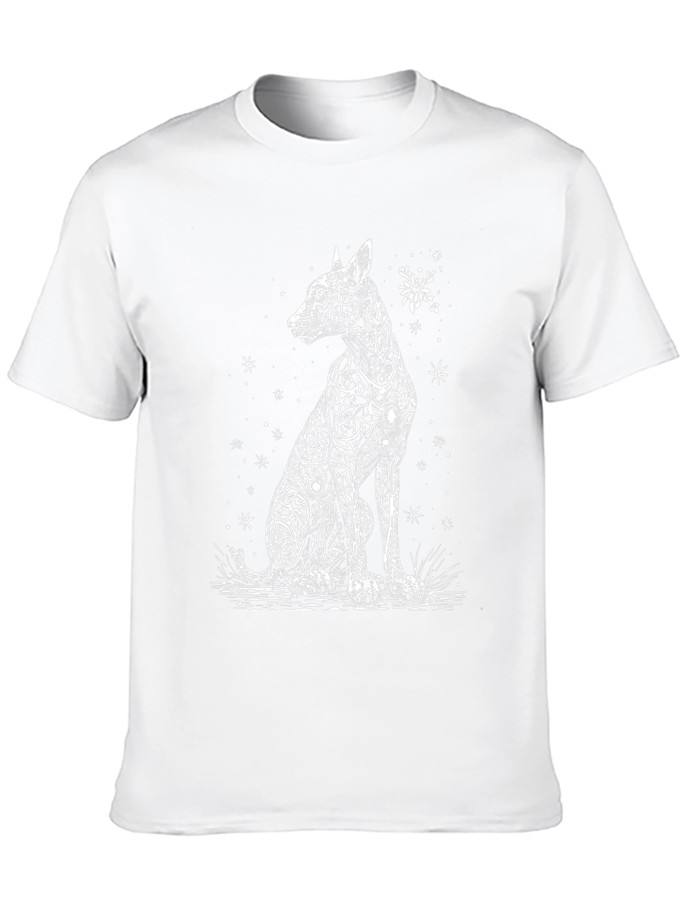 Dog Art Print Black T-Shirt - Unique Design