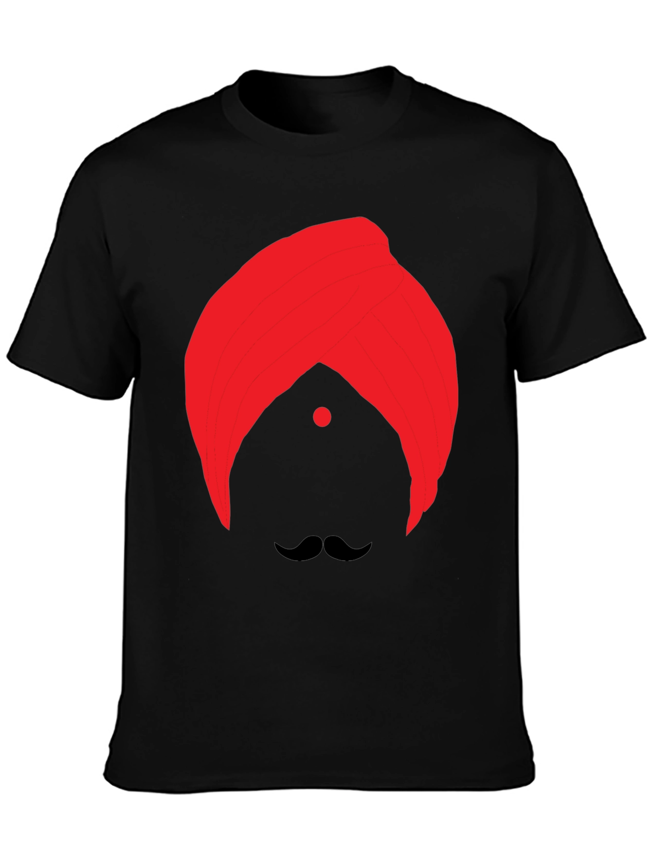 Graphic Tee: Red Turban & Mustache