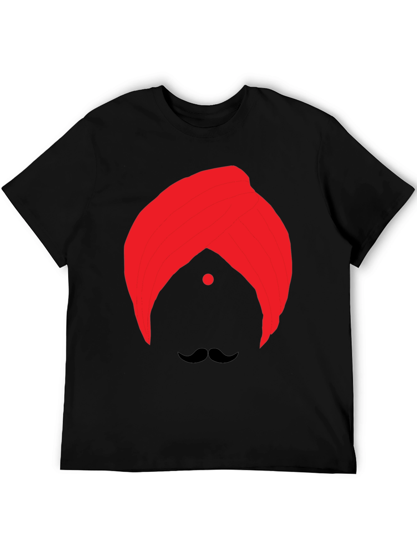 Graphic Tee: Red Turban & Mustache