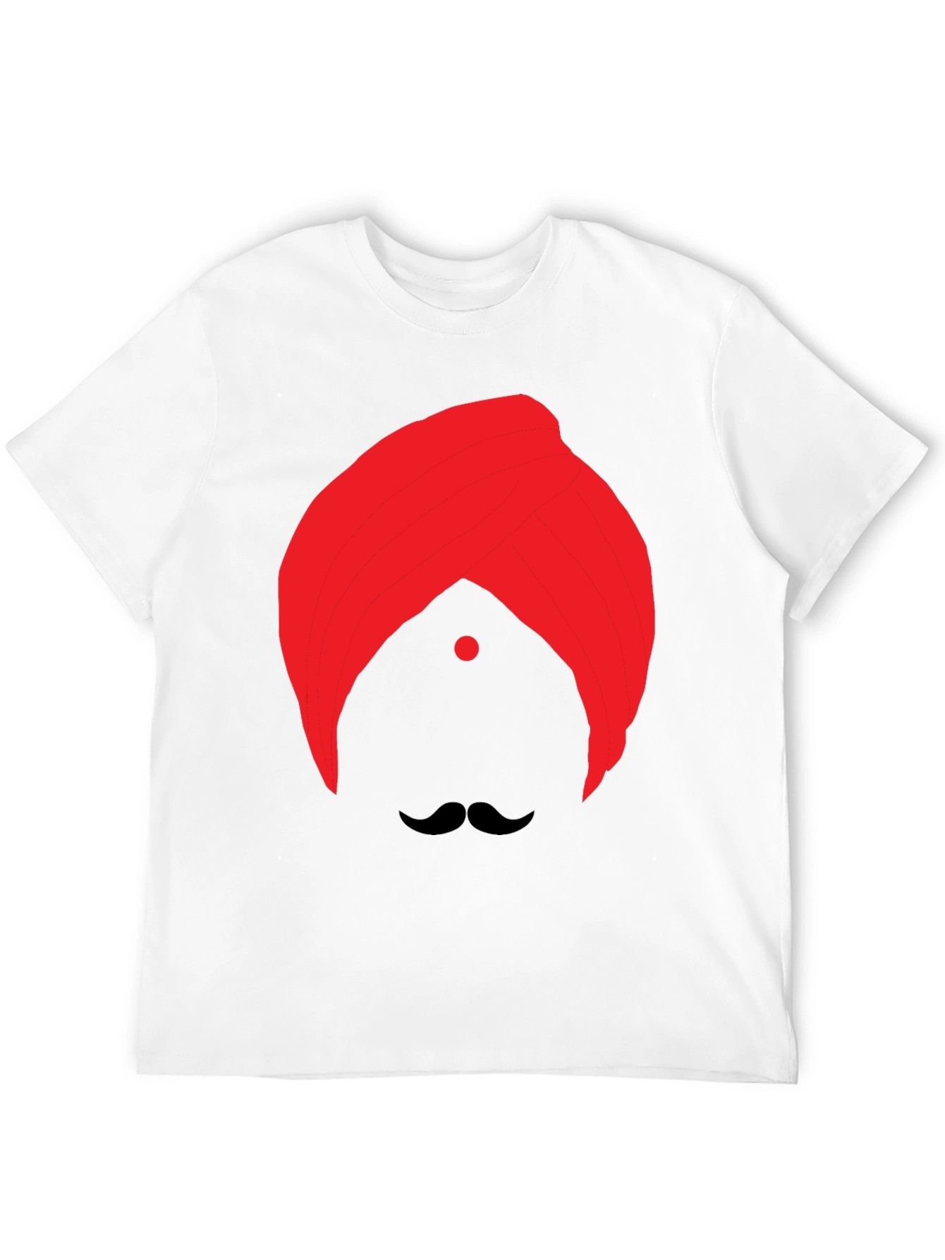 Graphic Tee: Red Turban & Mustache