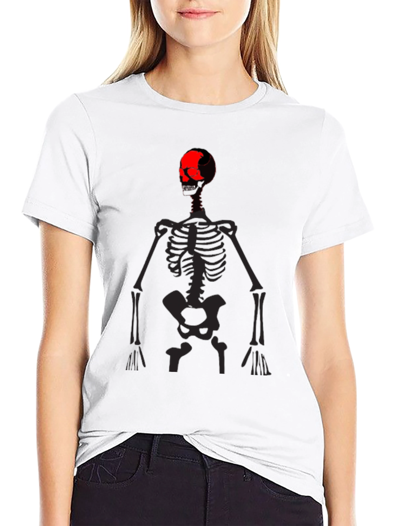 Skeleton Graphic Print Black T-Shirt