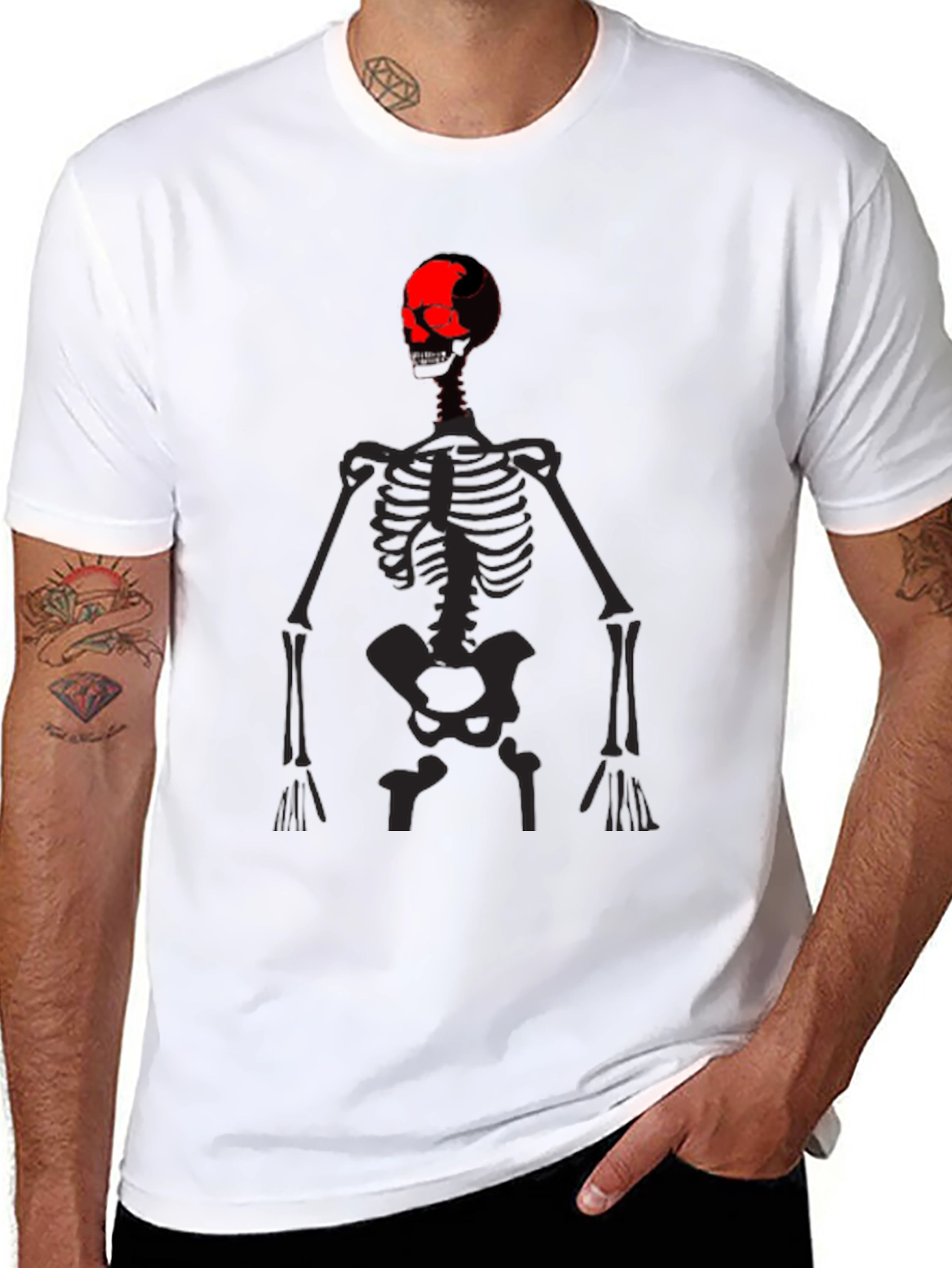 Skeleton Graphic Print Black T-Shirt