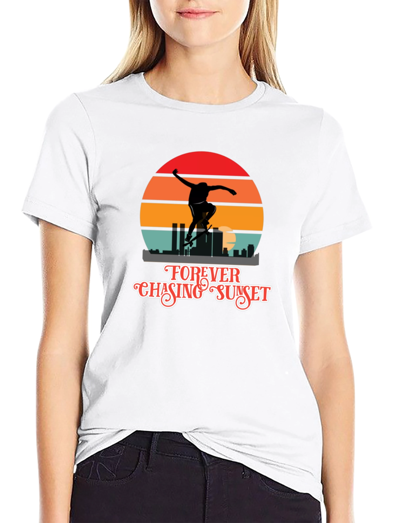 Forever Chasing Sunset Black Graphic Tee