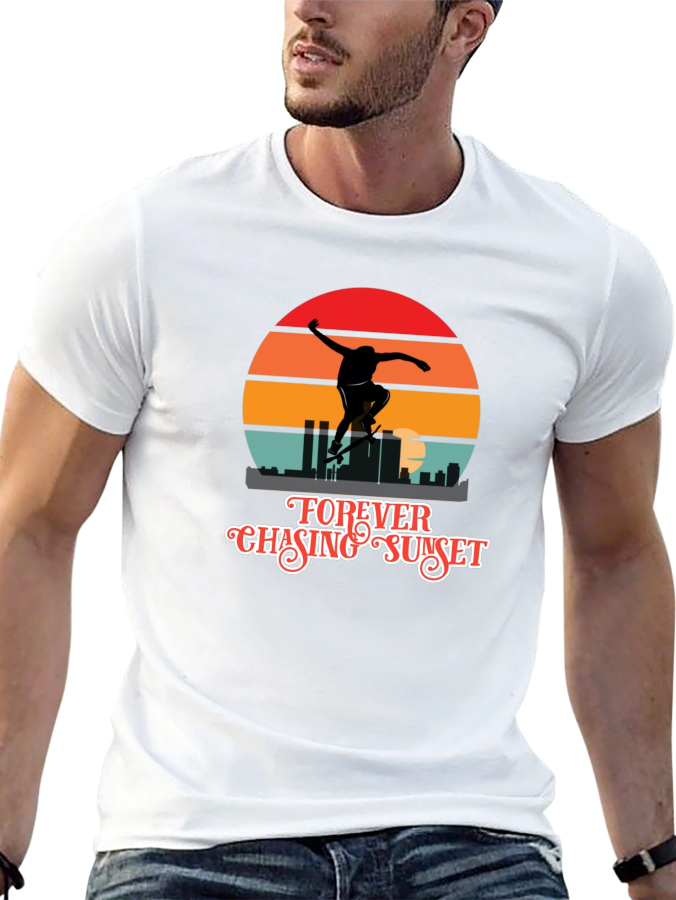 Forever Chasing Sunset Black Graphic Tee
