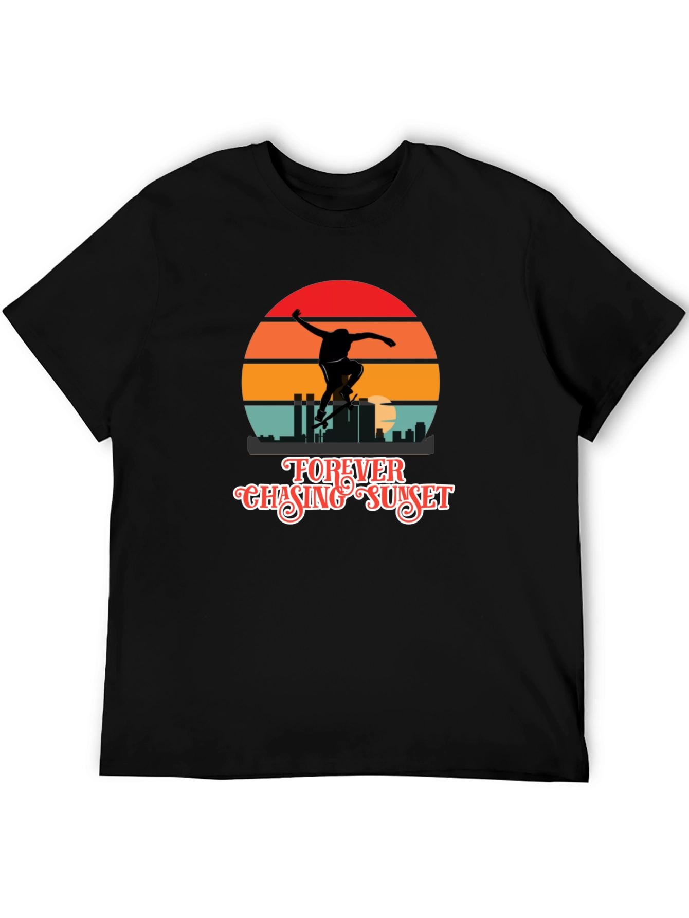 Forever Chasing Sunset Black Graphic Tee