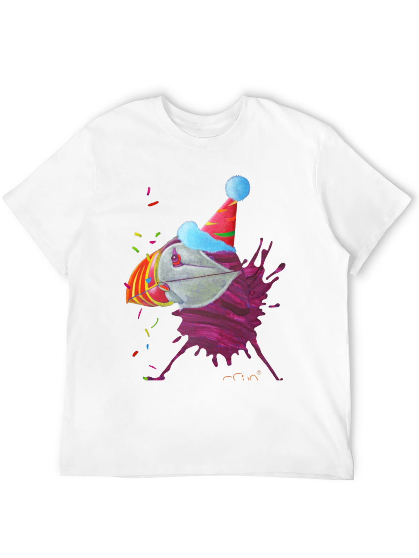 Party Puffin Graphic Tee - Black Crew Neck