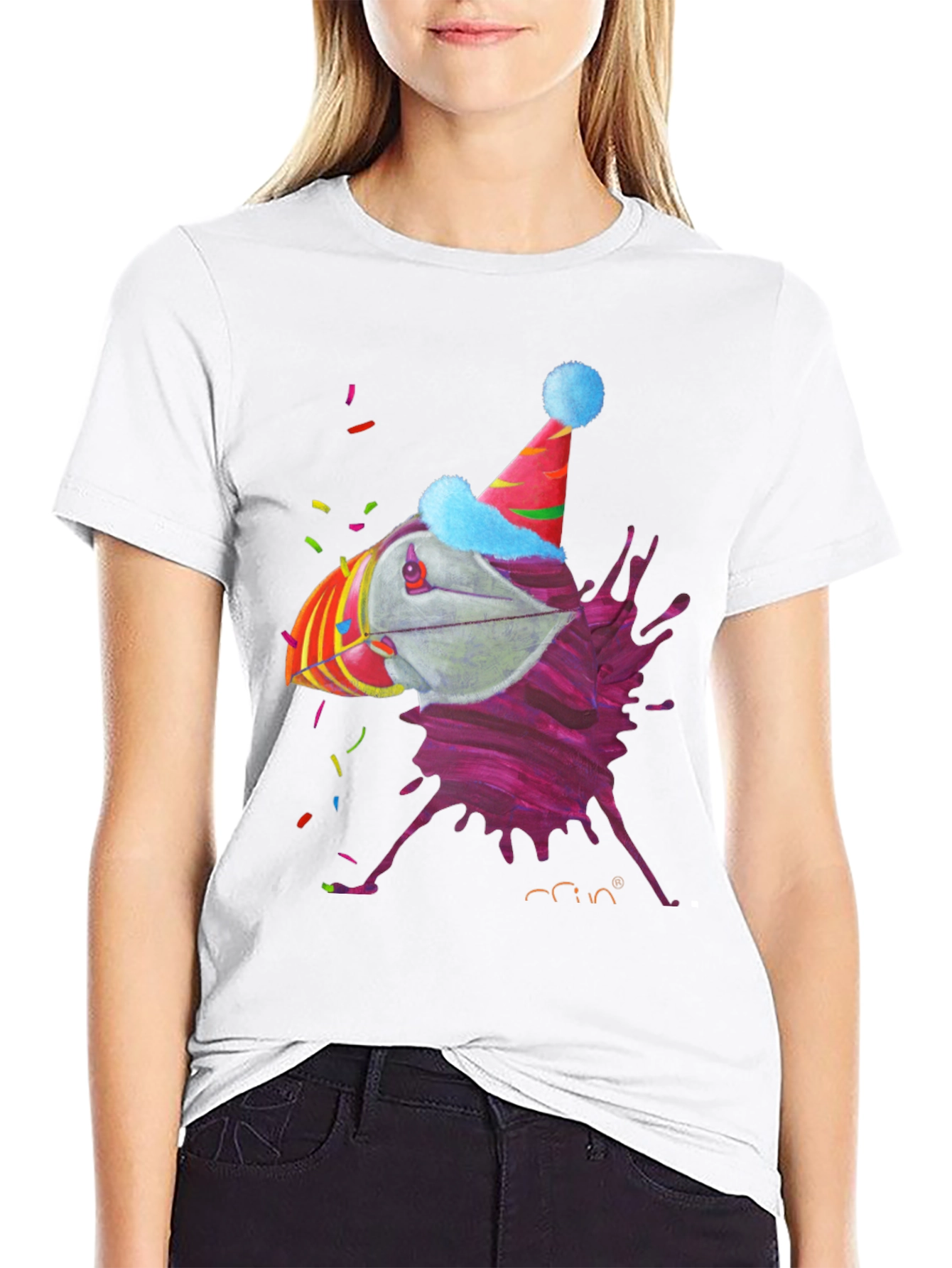 Party Puffin Graphic Tee - Black Crew Neck