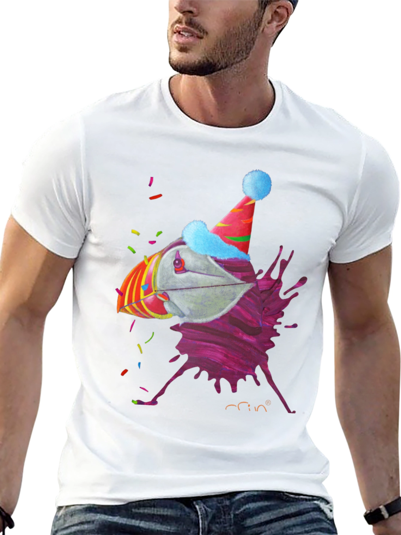 Party Puffin Graphic Tee - Black Crew Neck