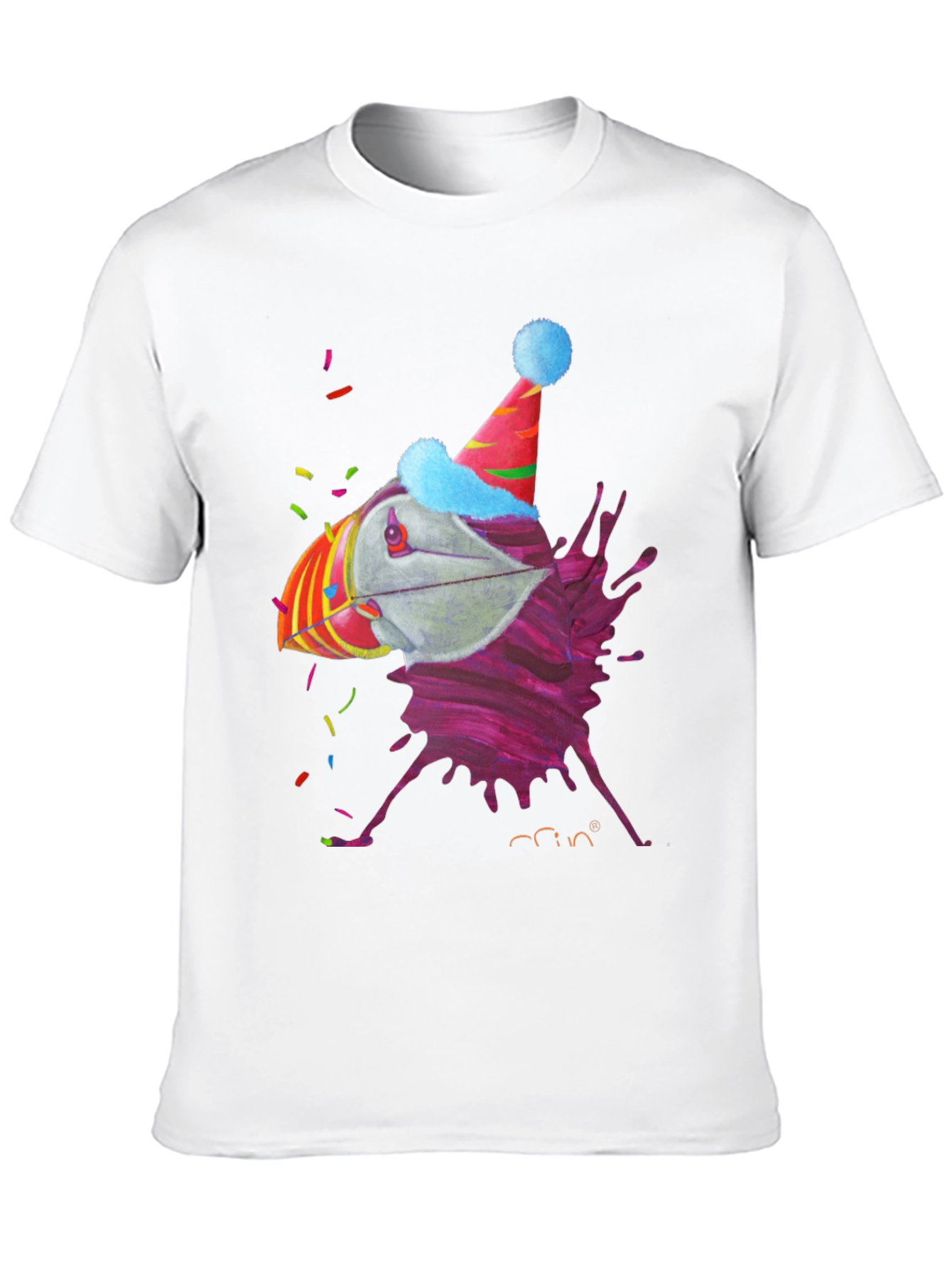 Party Puffin Graphic Tee - Black Crew Neck