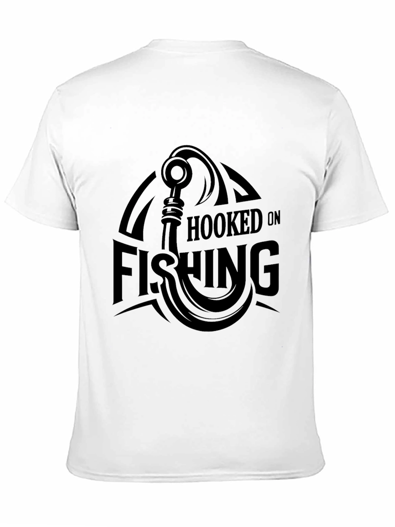 Hooked on Fishing Black T-Shirt