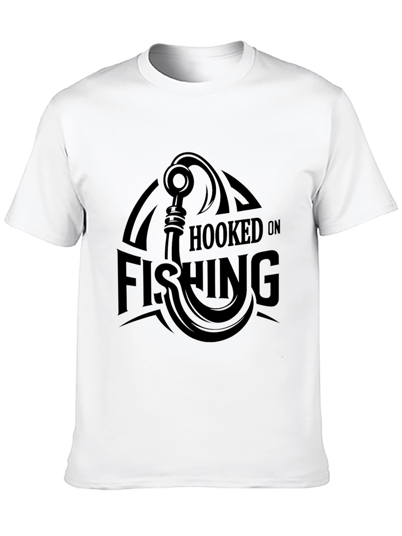 Hooked on Fishing Black T-Shirt