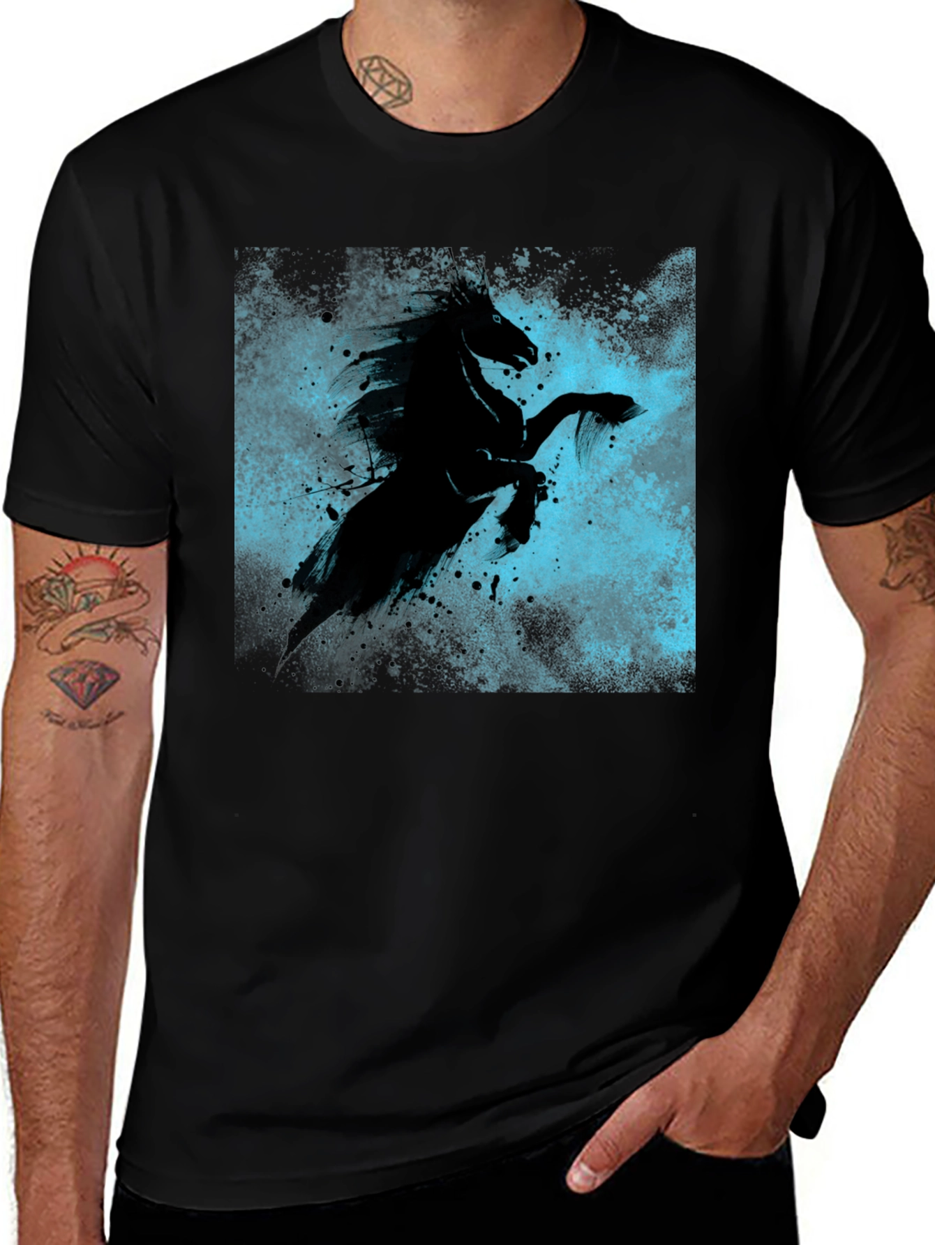 Black Horse Graphic Tee - Unique Style