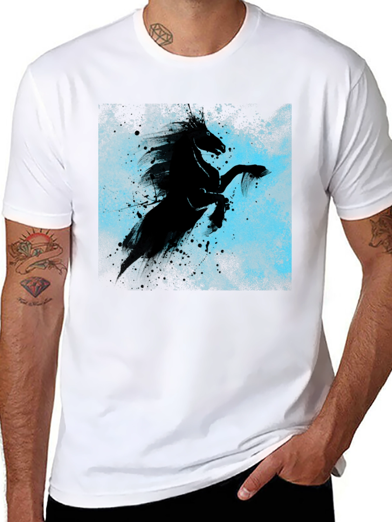 Black Horse Graphic Tee - Unique Style