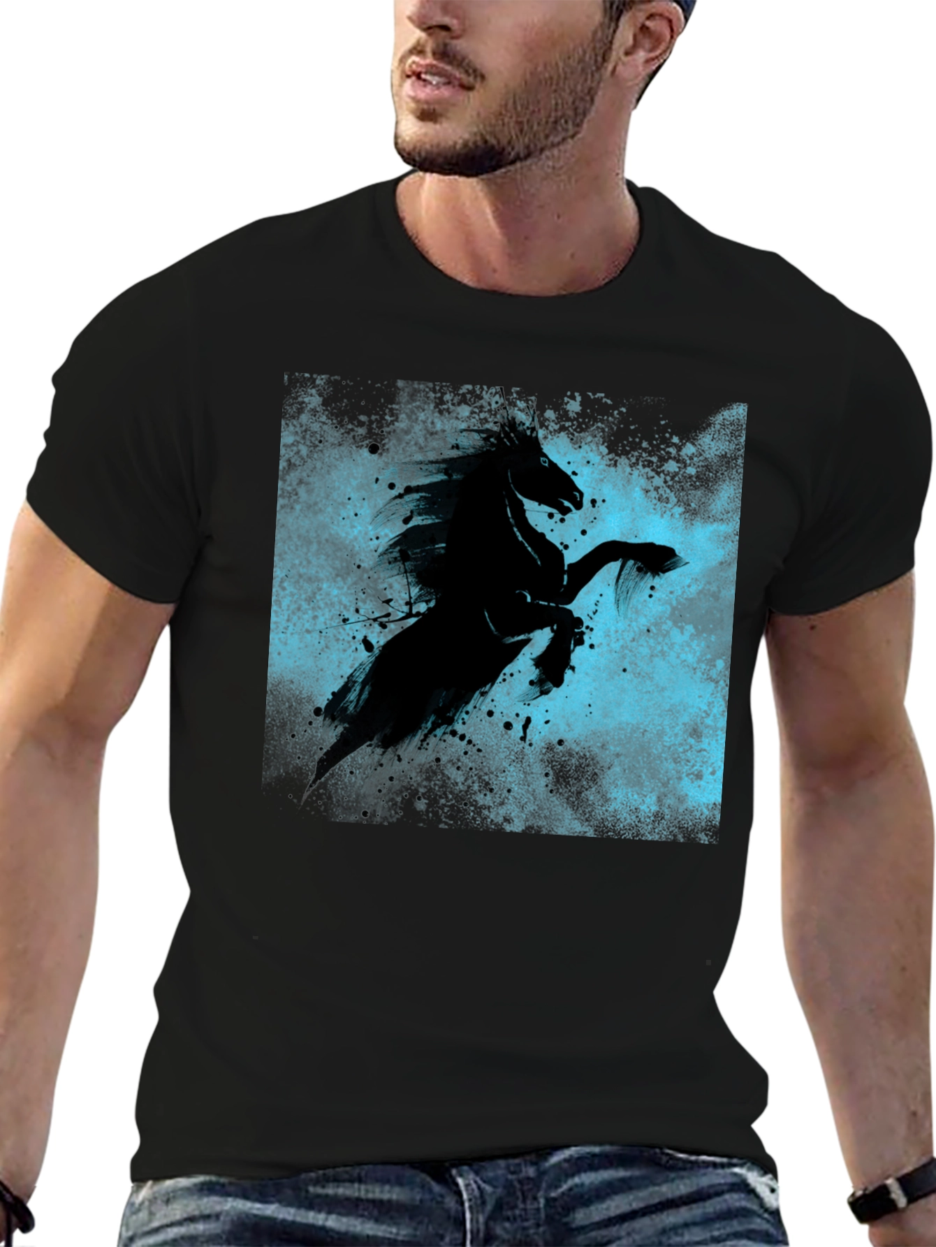 Black Horse Graphic Tee - Unique Style