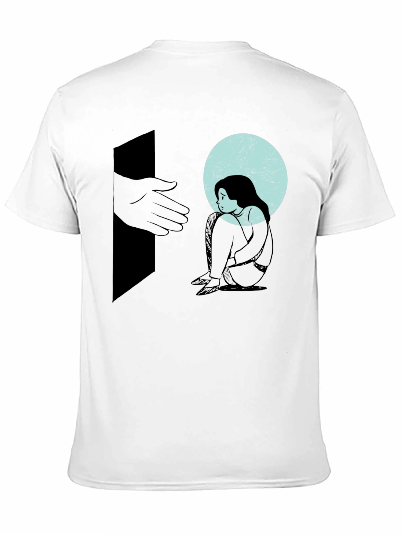 Melancholy Graphic Print Tee - Unisex Black Cotton T-Shirt