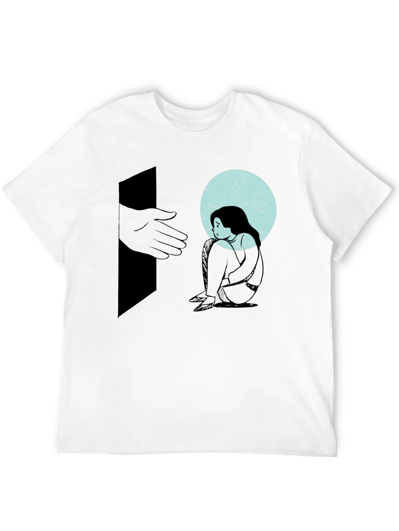 Melancholy Graphic Print Tee - Unisex Black Cotton T-Shirt