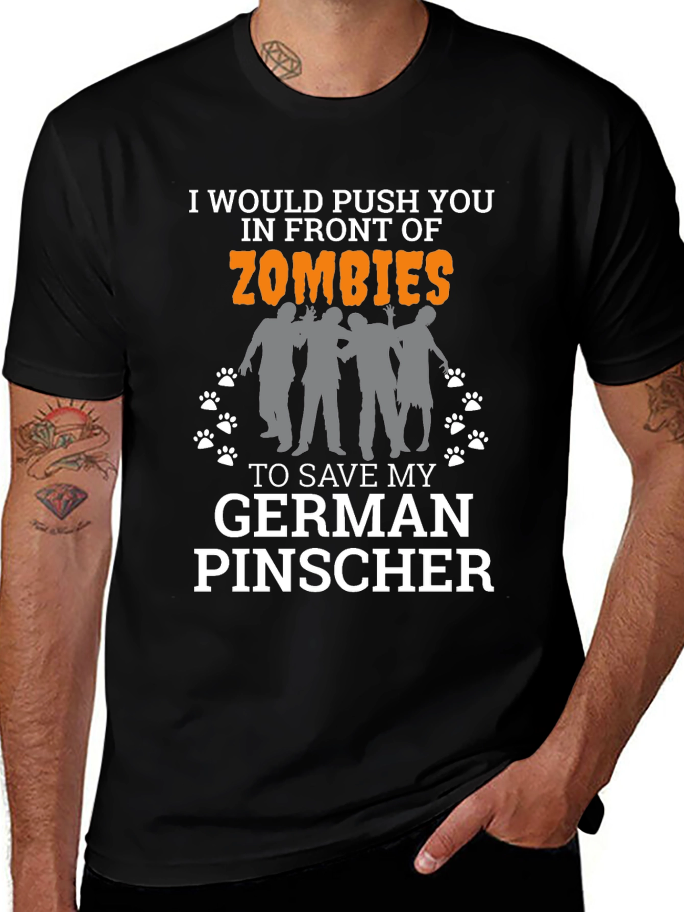 Zombie German Pinscher Graphic T-Shirt