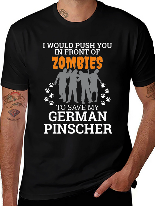 Zombie German Pinscher Graphic T-Shirt