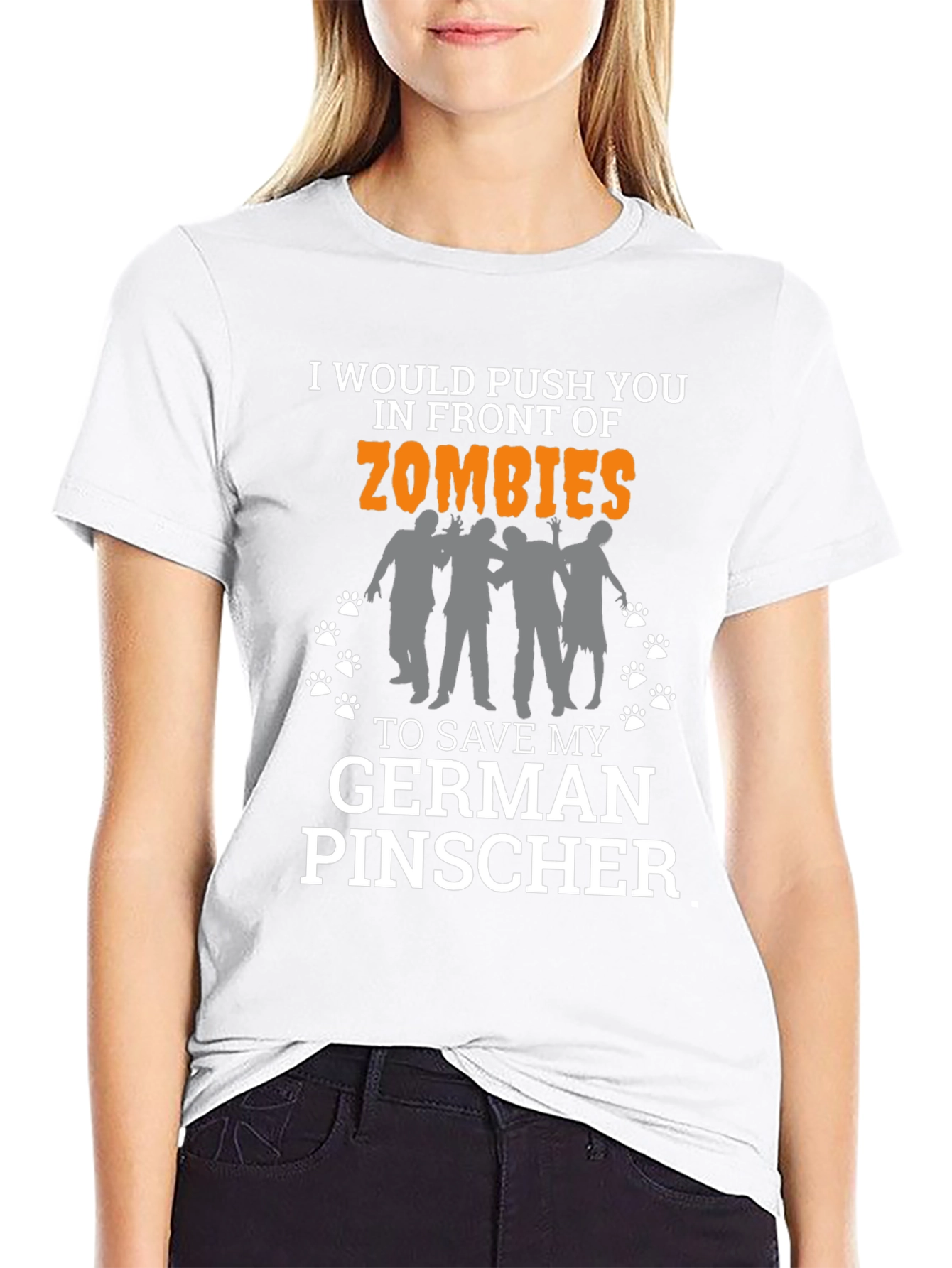 Zombie German Pinscher Graphic T-Shirt