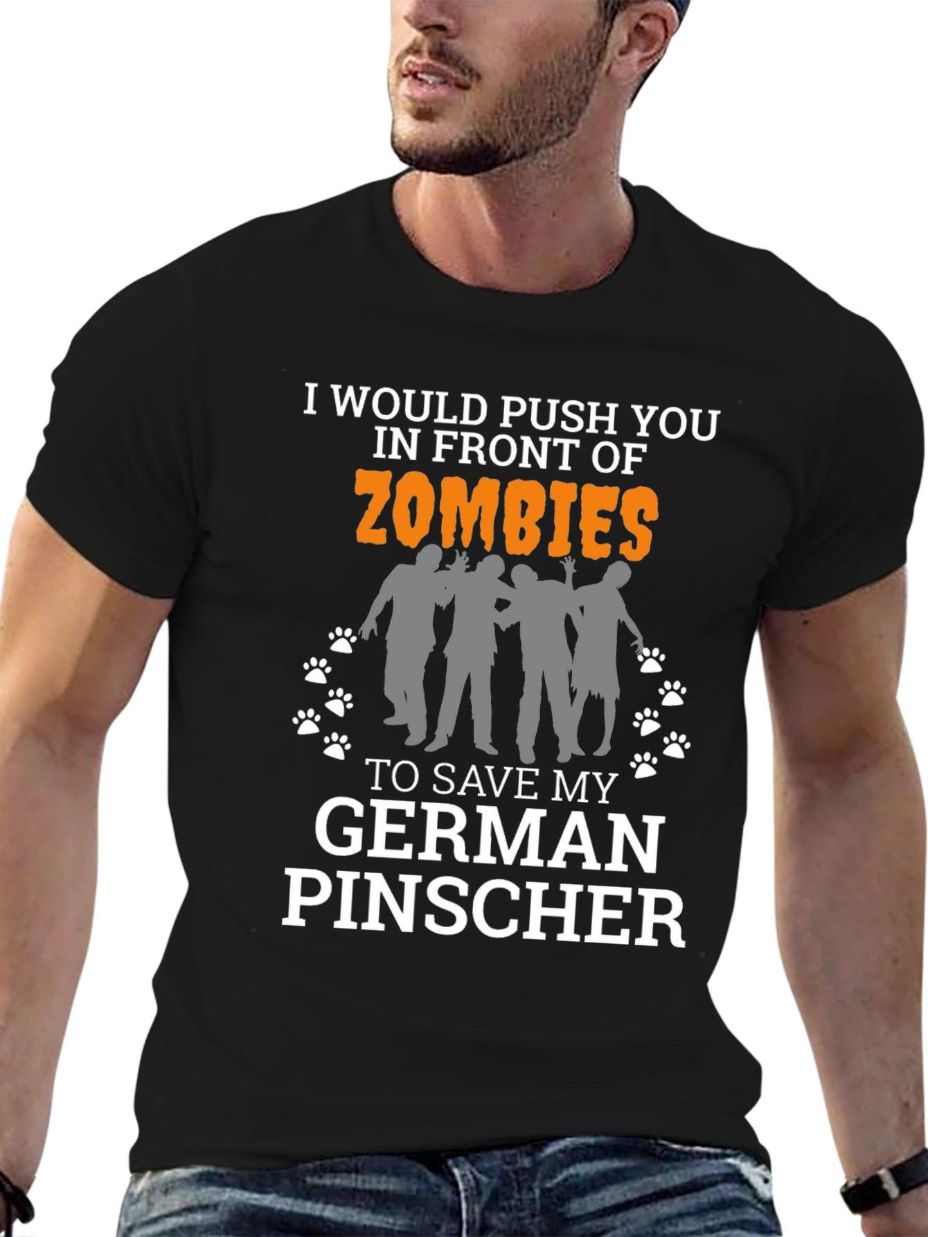 Zombie German Pinscher Graphic T-Shirt