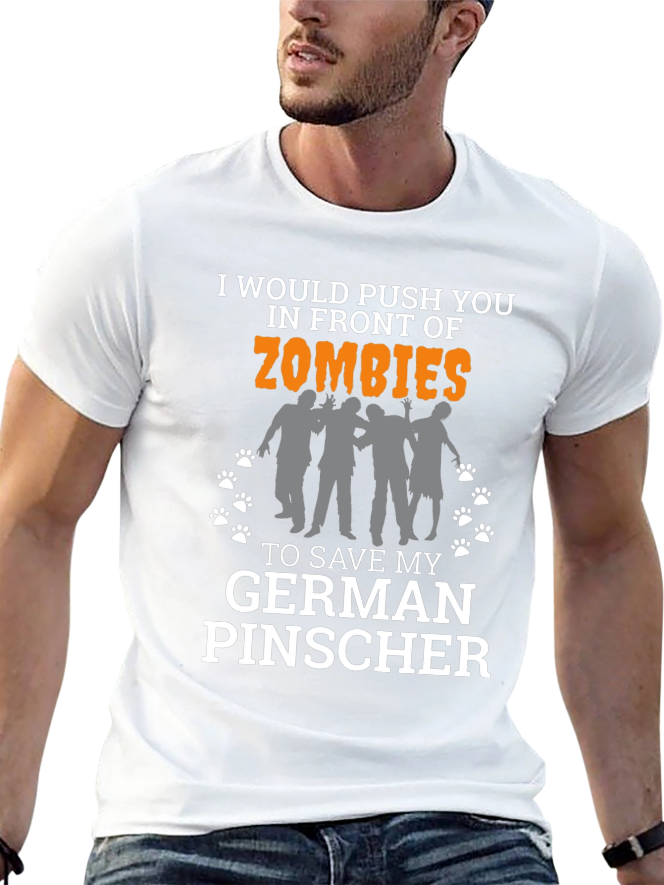 Zombie German Pinscher Graphic T-Shirt