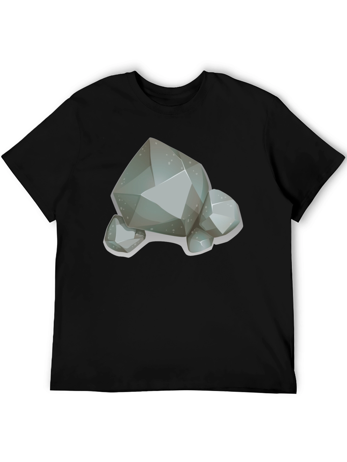 Cartoon Rock Graphic T-Shirt - Classic Crew Neck Tee