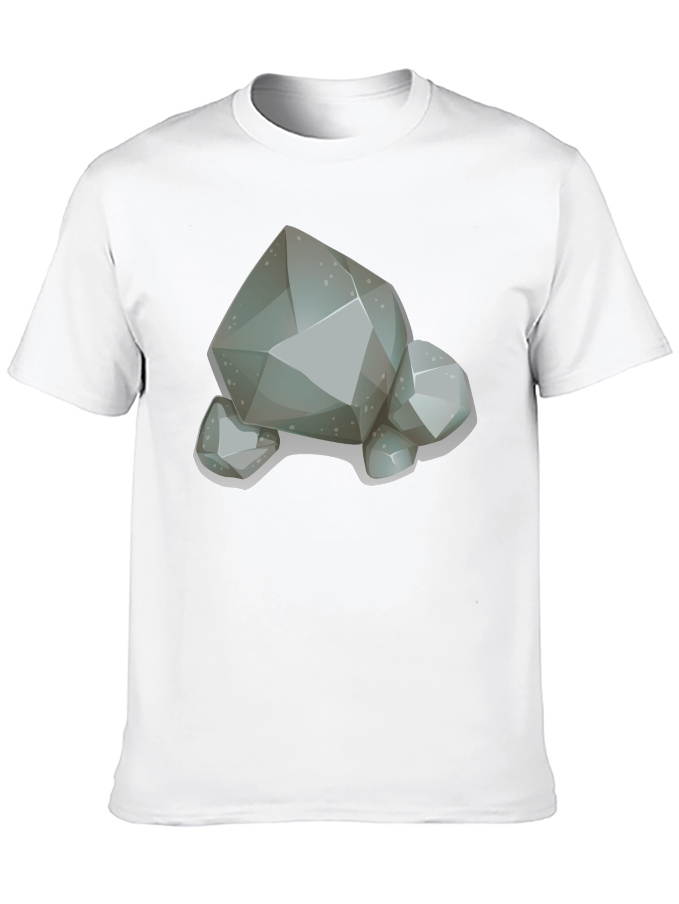 Cartoon Rock Graphic T-Shirt - Classic Crew Neck Tee