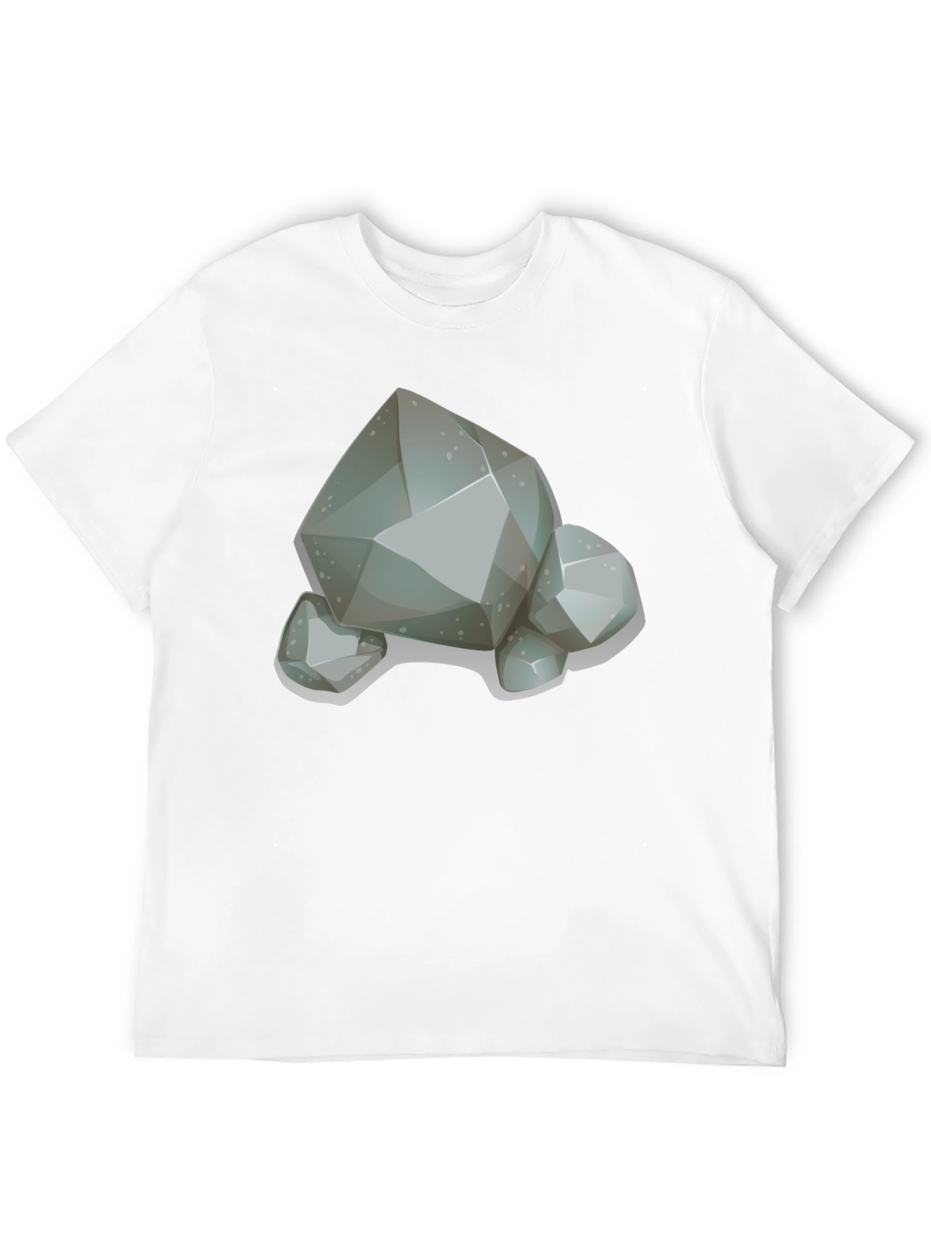 Cartoon Rock Graphic T-Shirt - Classic Crew Neck Tee