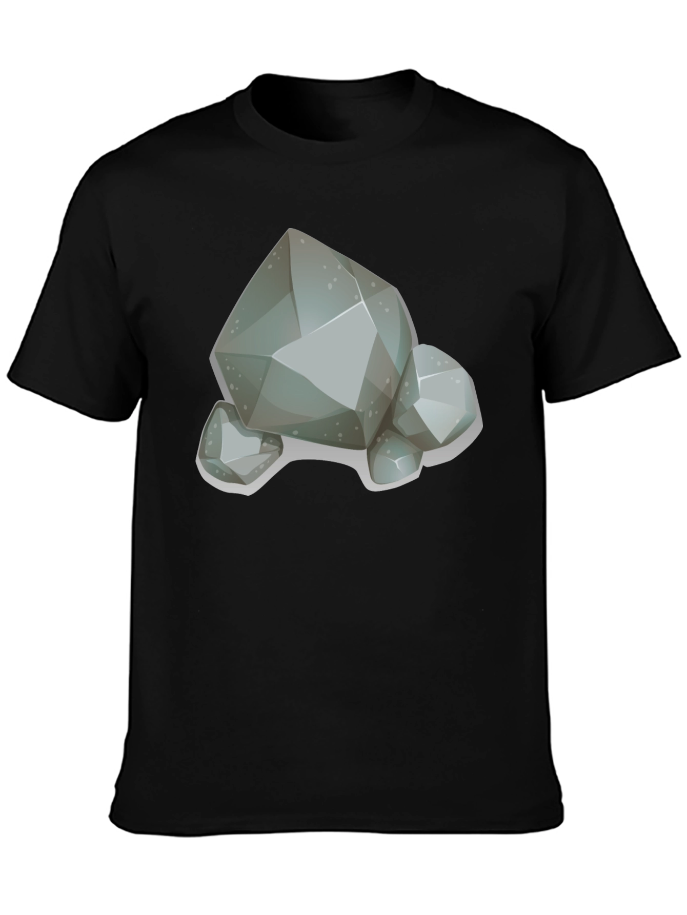 Cartoon Rock Graphic T-Shirt - Classic Crew Neck Tee