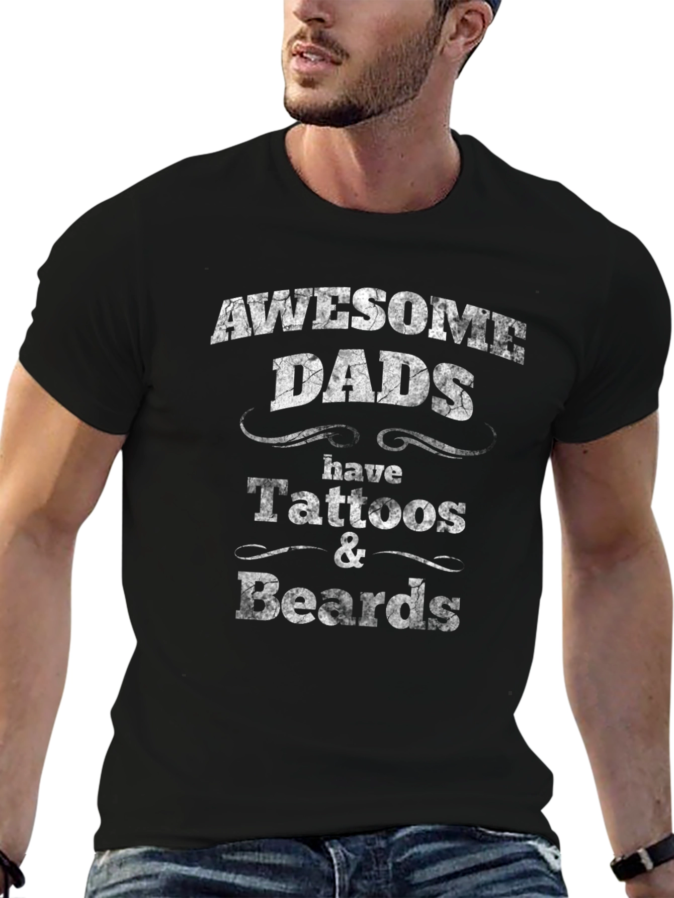 Awesome Dads Tattoo & Beard T-Shirt