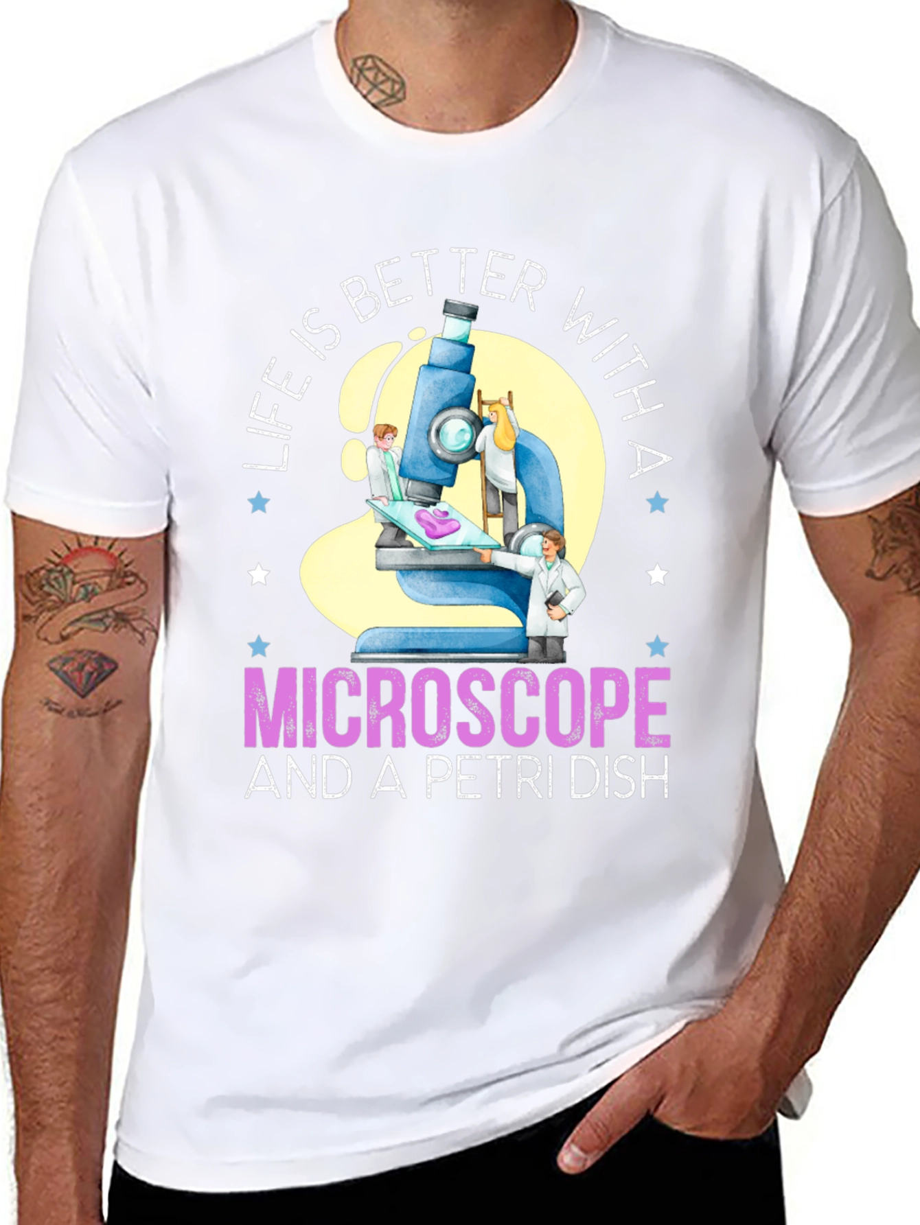 Life is Better With Microscope & Petri Dish T-Shirt