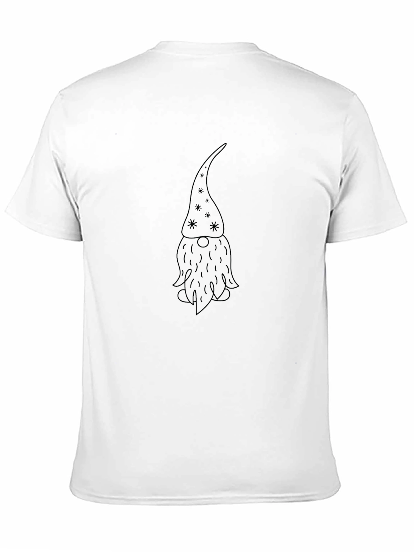 Gnome Outline Graphic Print Tee - Black Casual Shirt