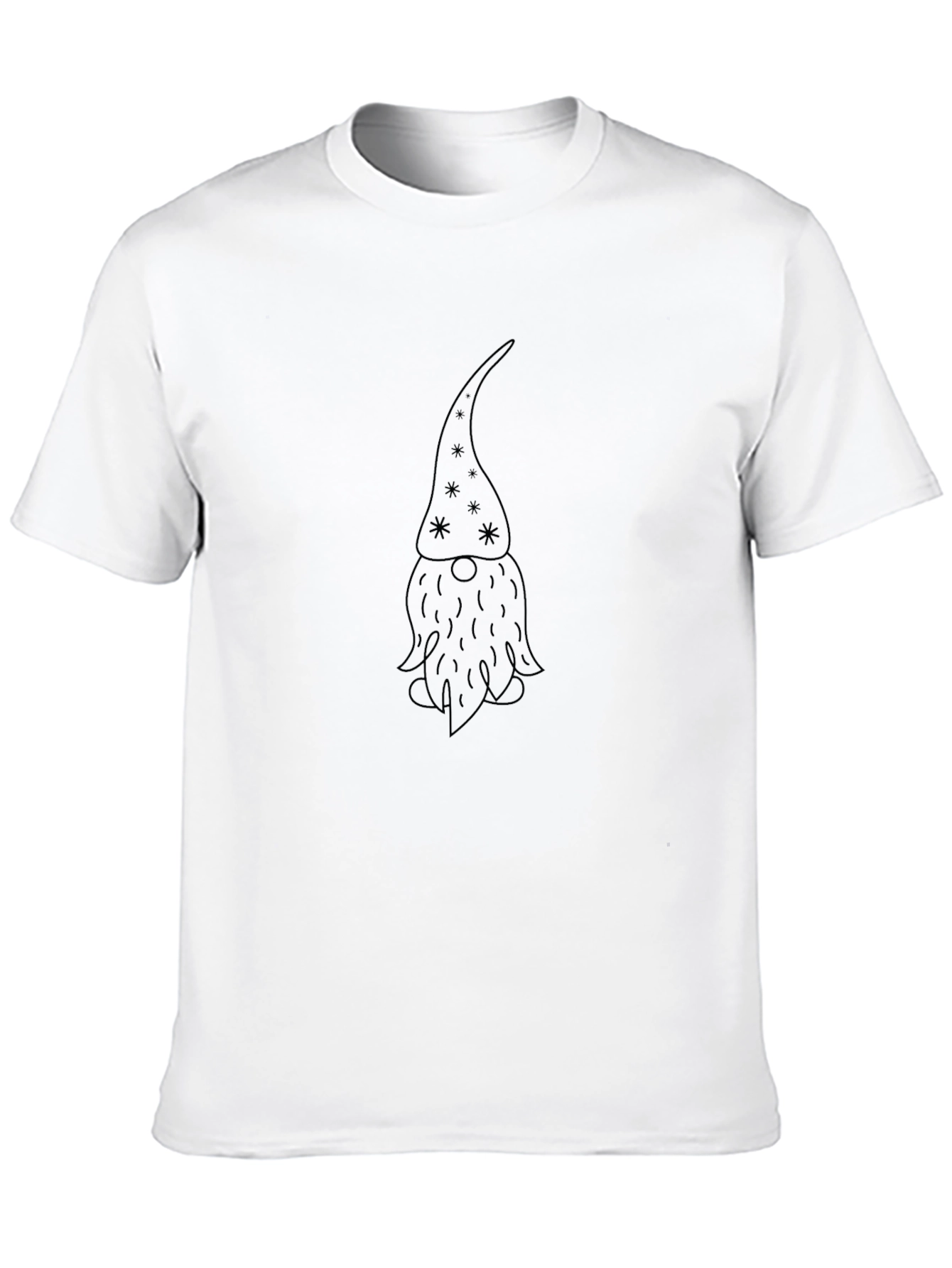 Gnome Outline Graphic Print Tee - Black Casual Shirt