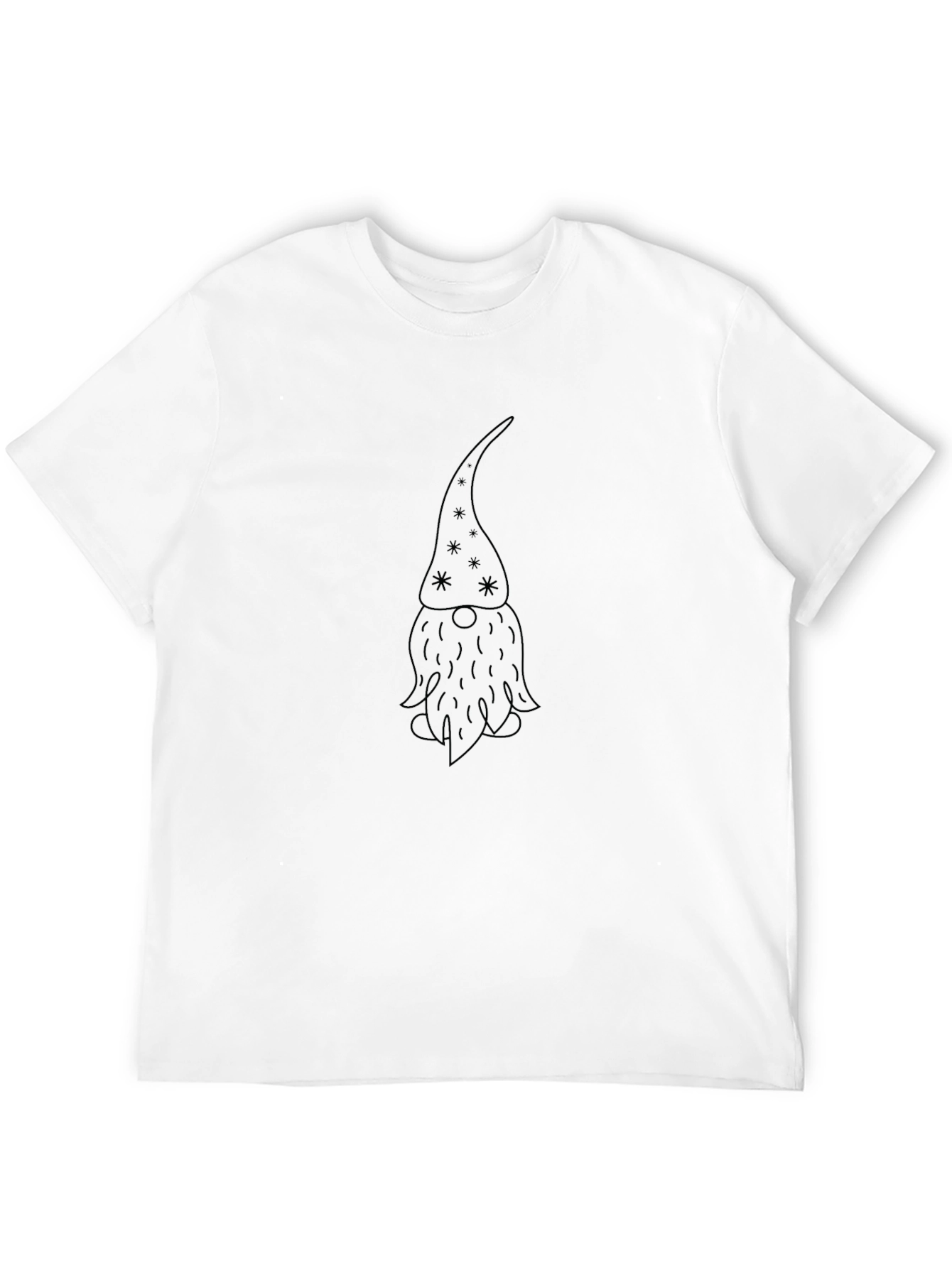 Gnome Outline Graphic Print Tee - Black Casual Shirt