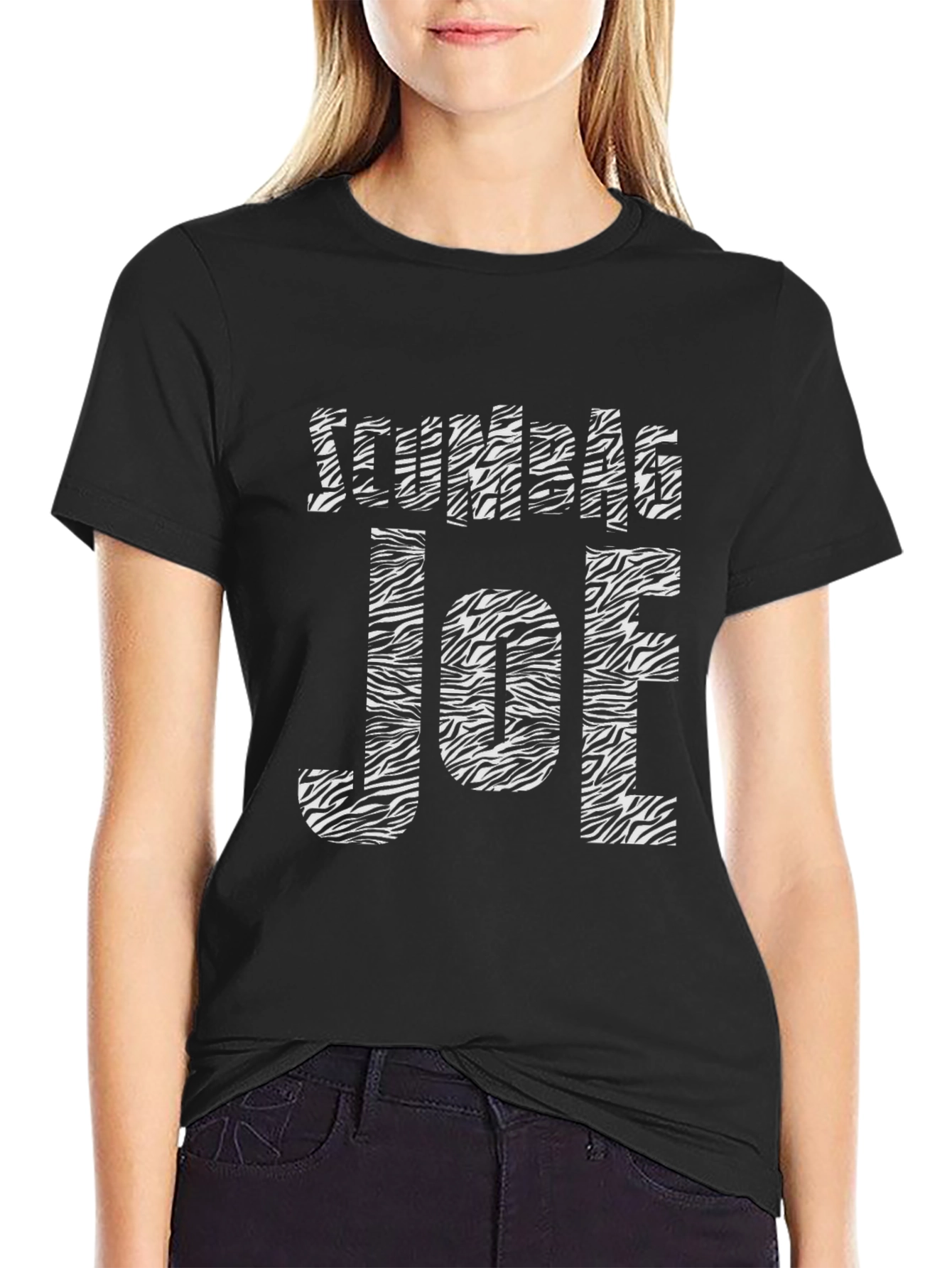 Zumble Joe Zebra Striped Graphic Tee