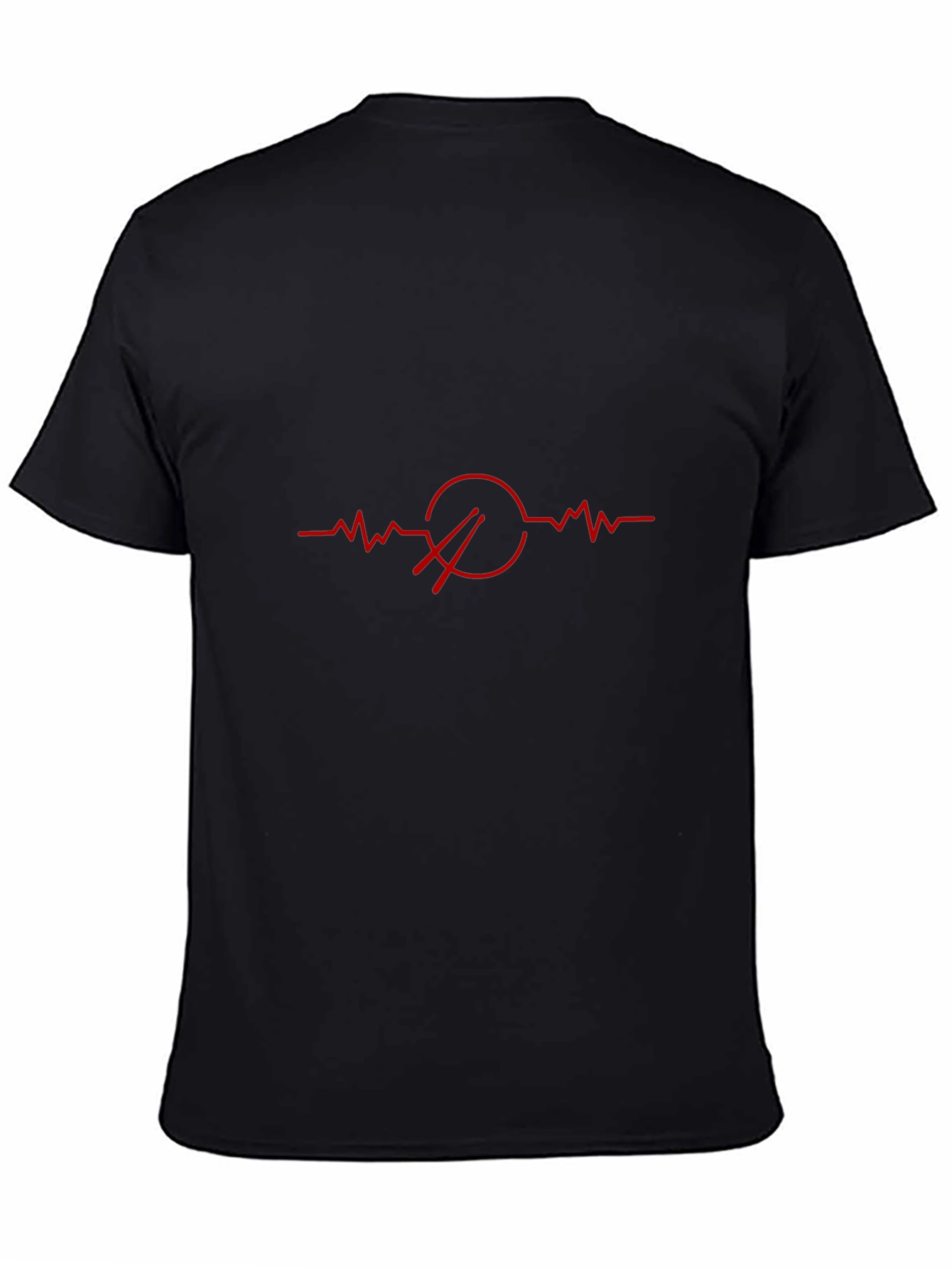 Drum Heartbeat T-Shirt - Black Crew Neck