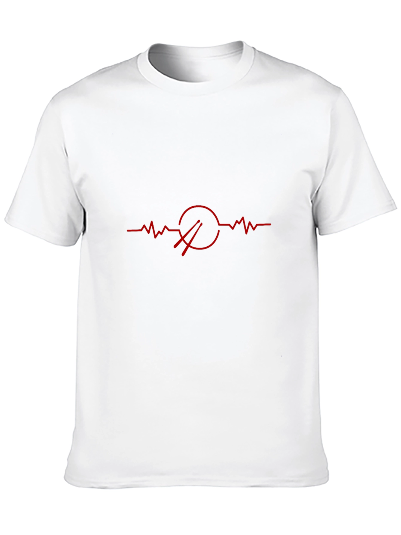 Drum Heartbeat T-Shirt - Black Crew Neck