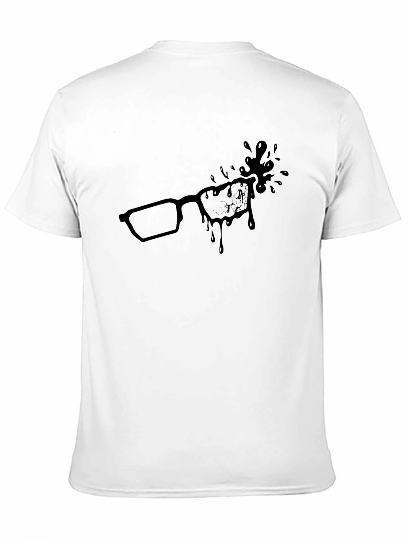 Ink Splatter Glasses Graphic Tee - Black