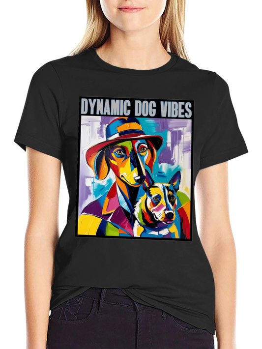 Dynamic Dog Vibes Graphic Tee - Stylish Pet Lover Shirt