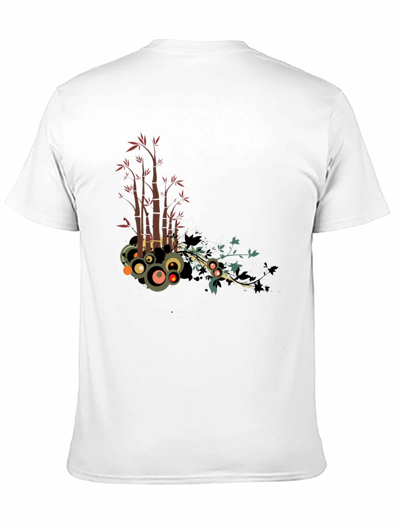 Stylish Black Tee with Bamboo Circle Design