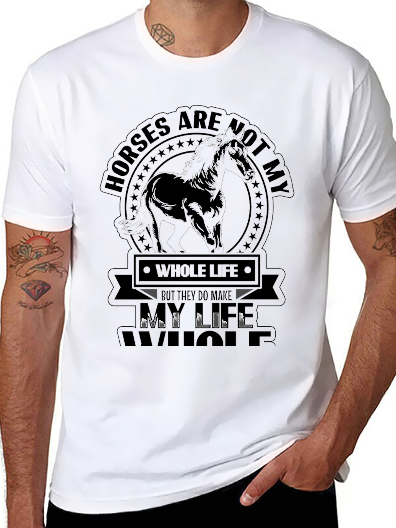 Horses My Life Mens Graphic T-Shirt