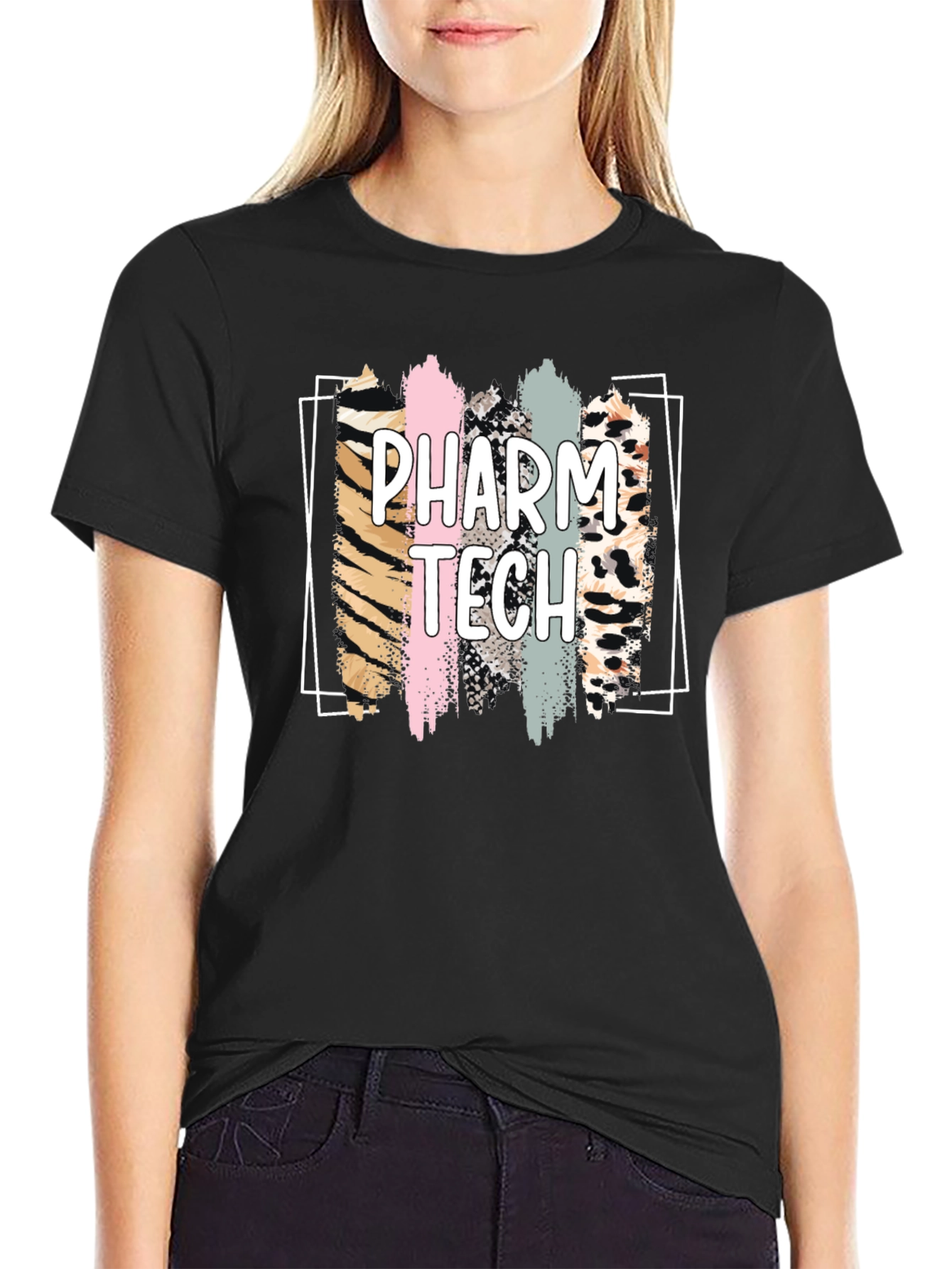 Pharm Tech Animal Print Brush Stroke T-Shirt