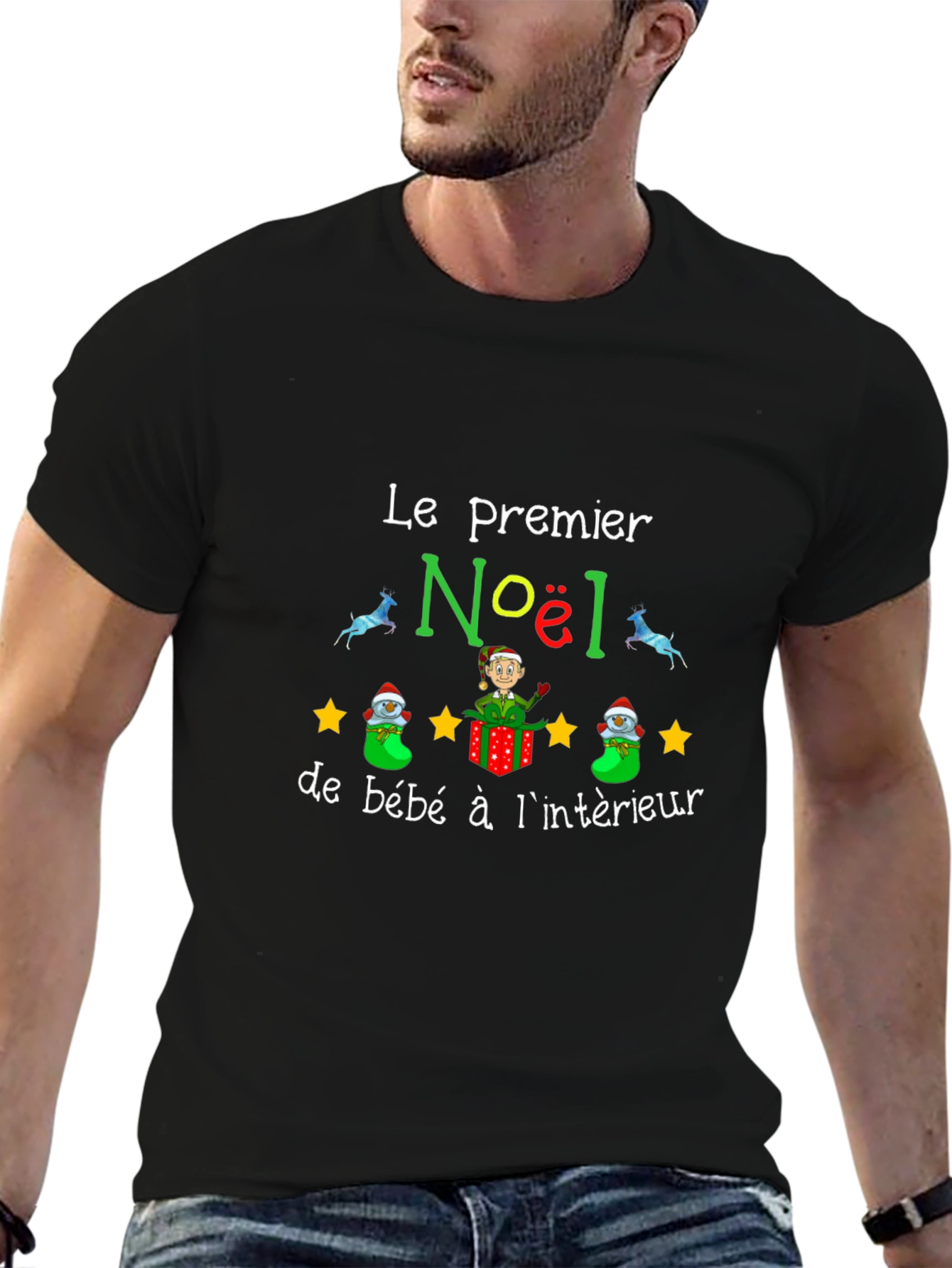 Festive Christmas Baby Announcement T-Shirt