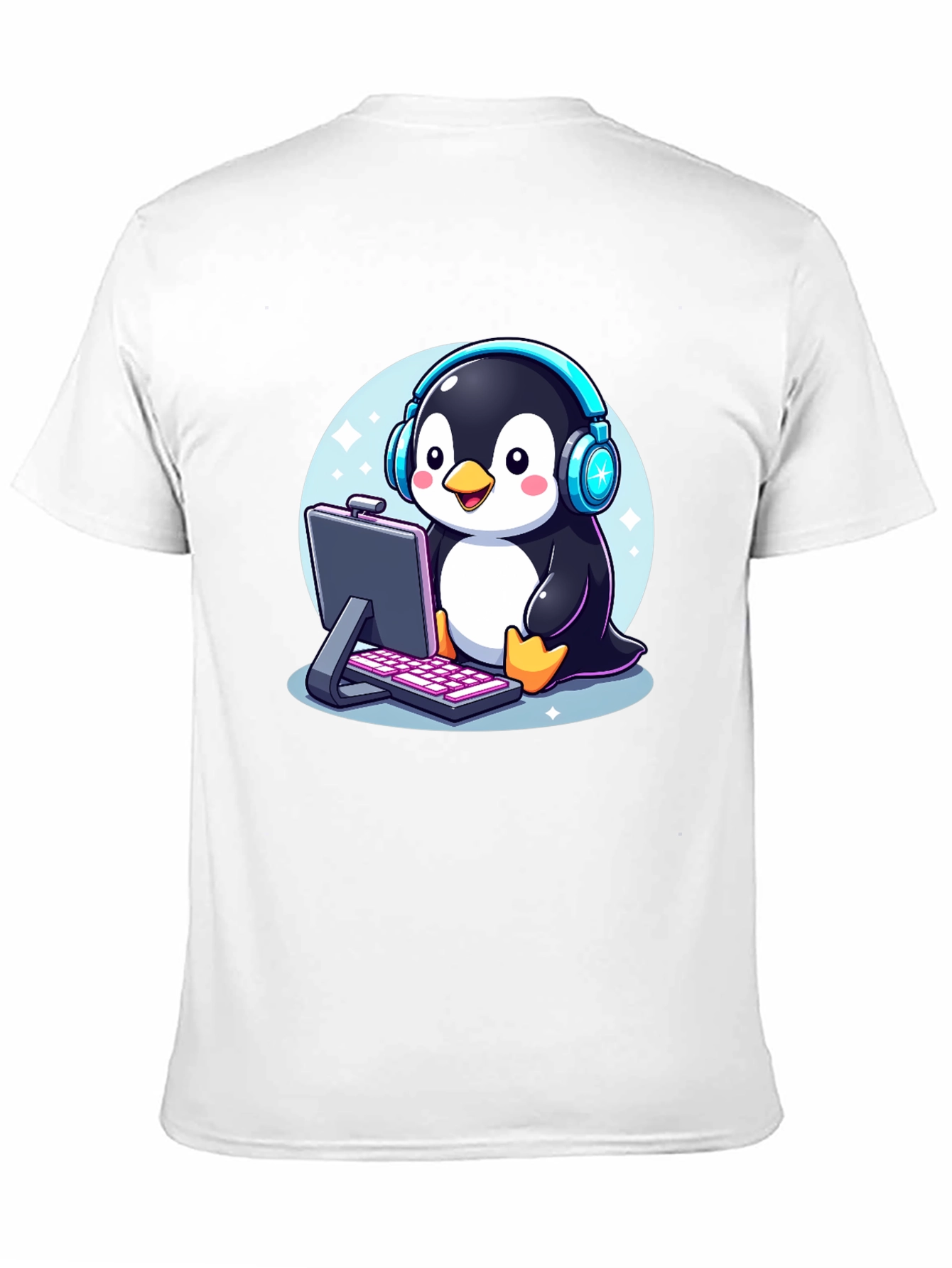 Gamer Penguin Graphic Tee - Cool Cartoon T-Shirt