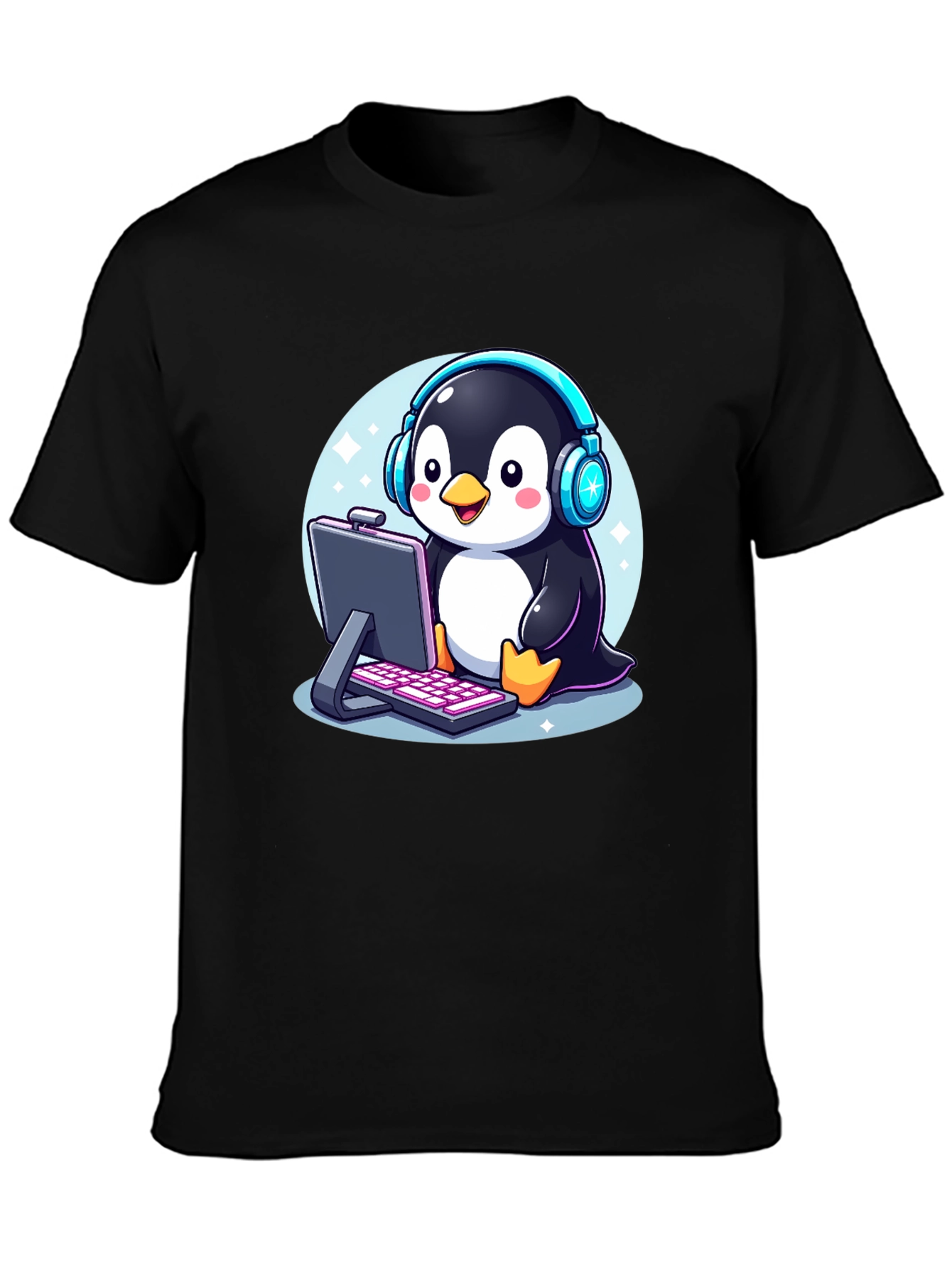 Gamer Penguin Graphic Tee - Cool Cartoon T-Shirt
